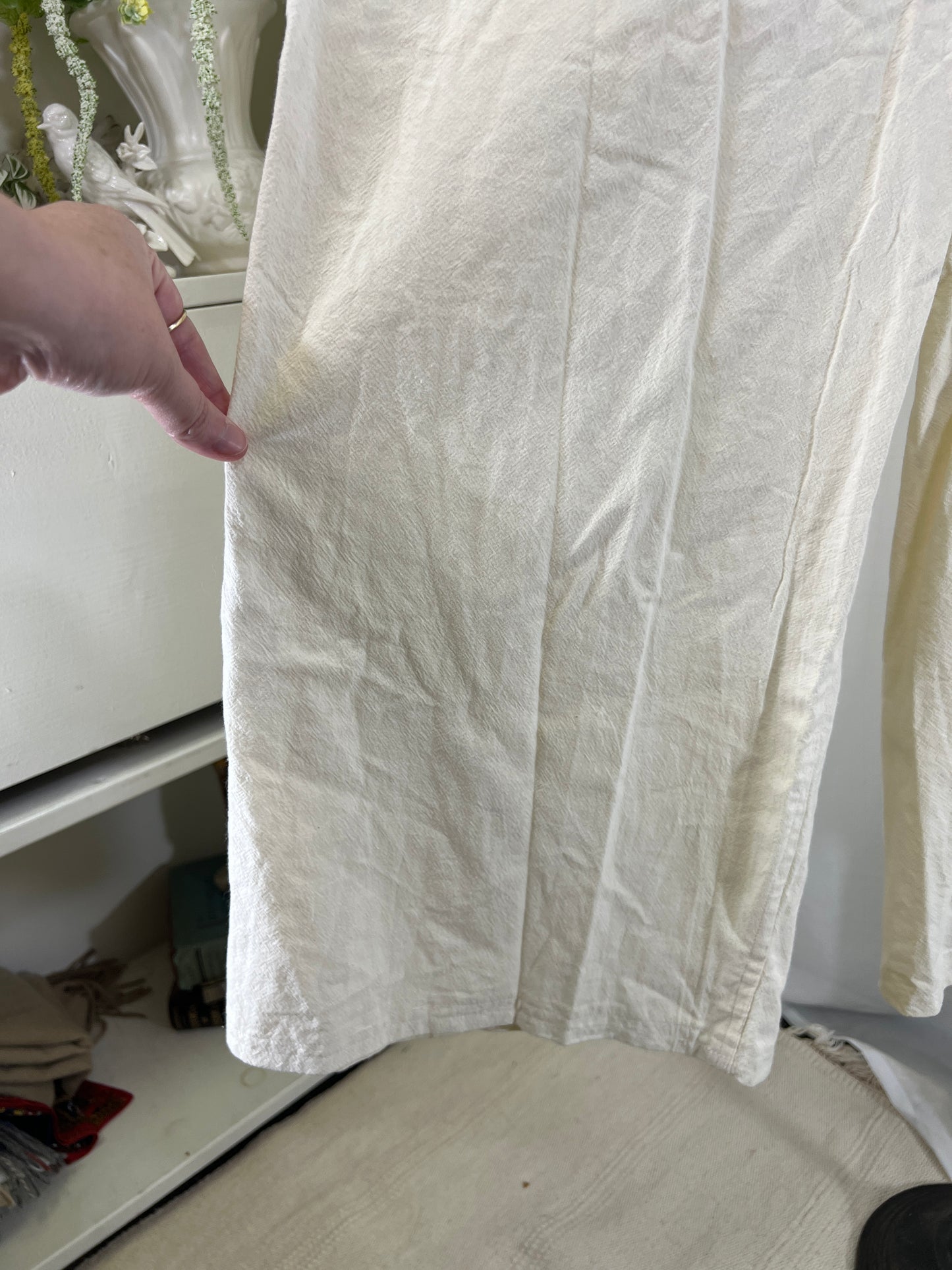 90s Handmade White Wide Leg Trousers