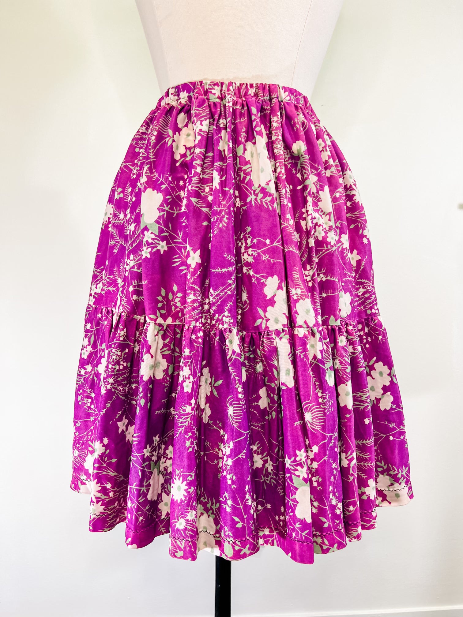 60s Psychedelic Purple Swing Skirt BacktoYesterdayVintage