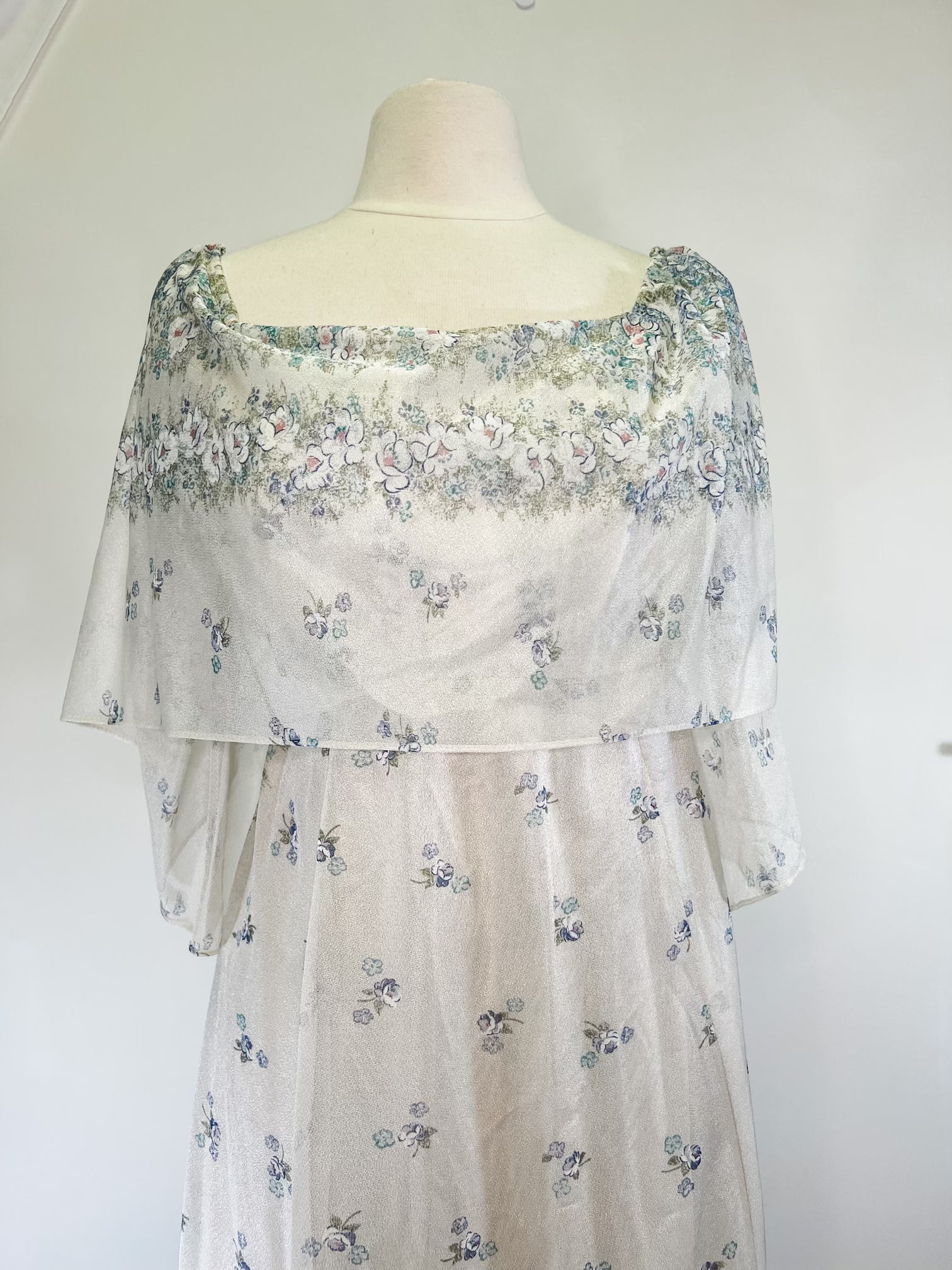 70s Ethereal Floral Prom Dress Comes A Time Vintage 70s Ethereal Floral Prom Dress Comes A Time Vintage