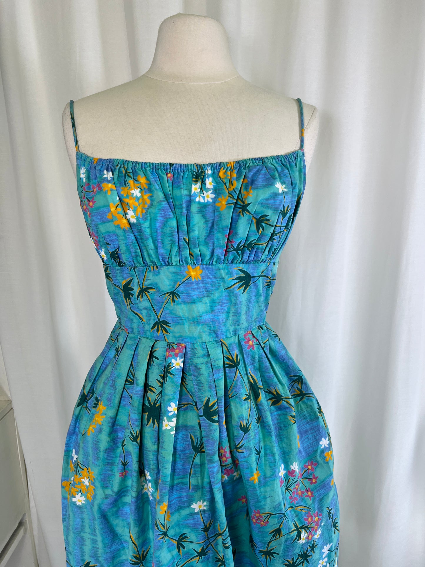 50s Blue Lagoon Balconette Dress