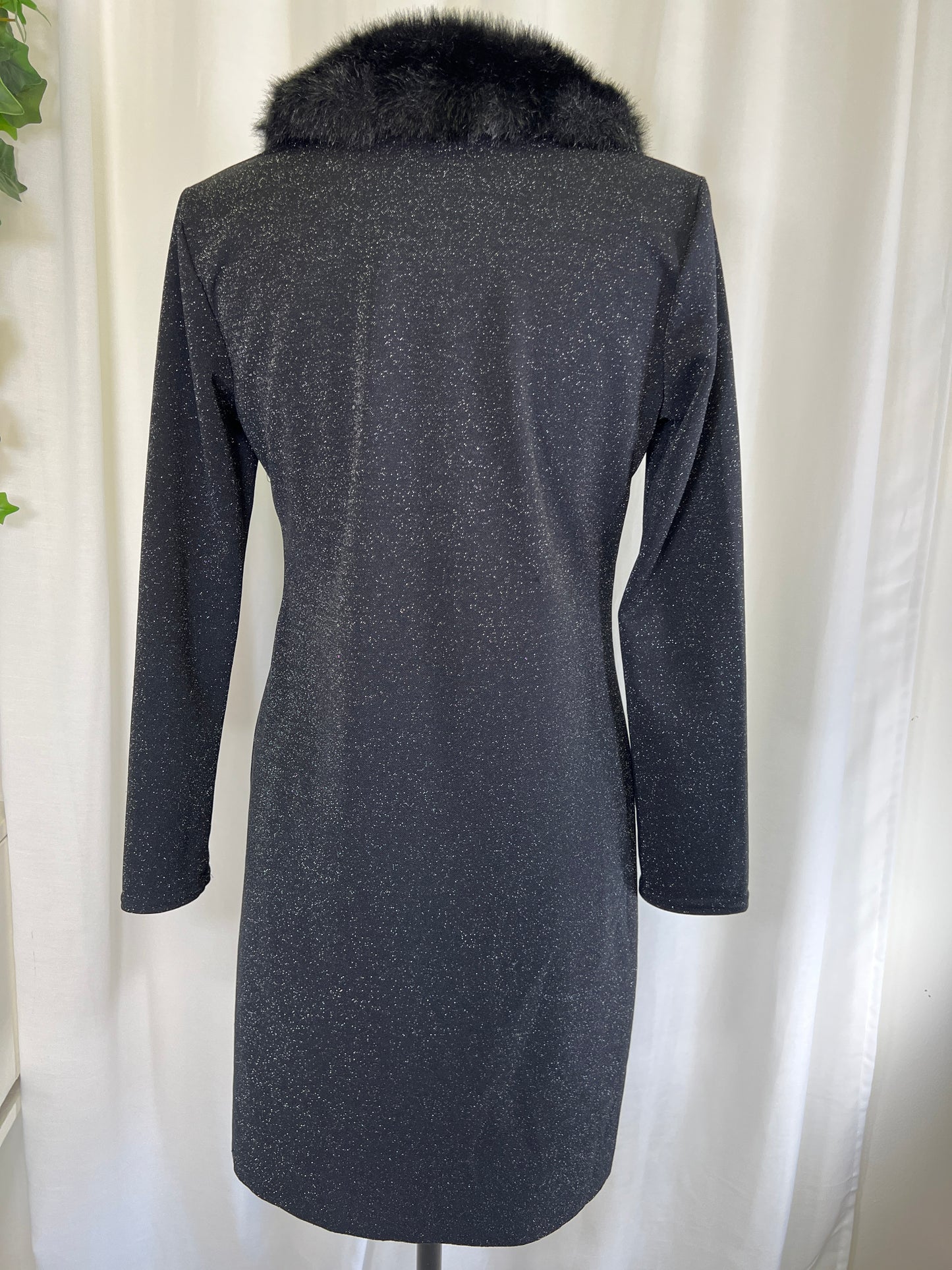 90s Indications Black and Silver Lurex Duster Cardigan