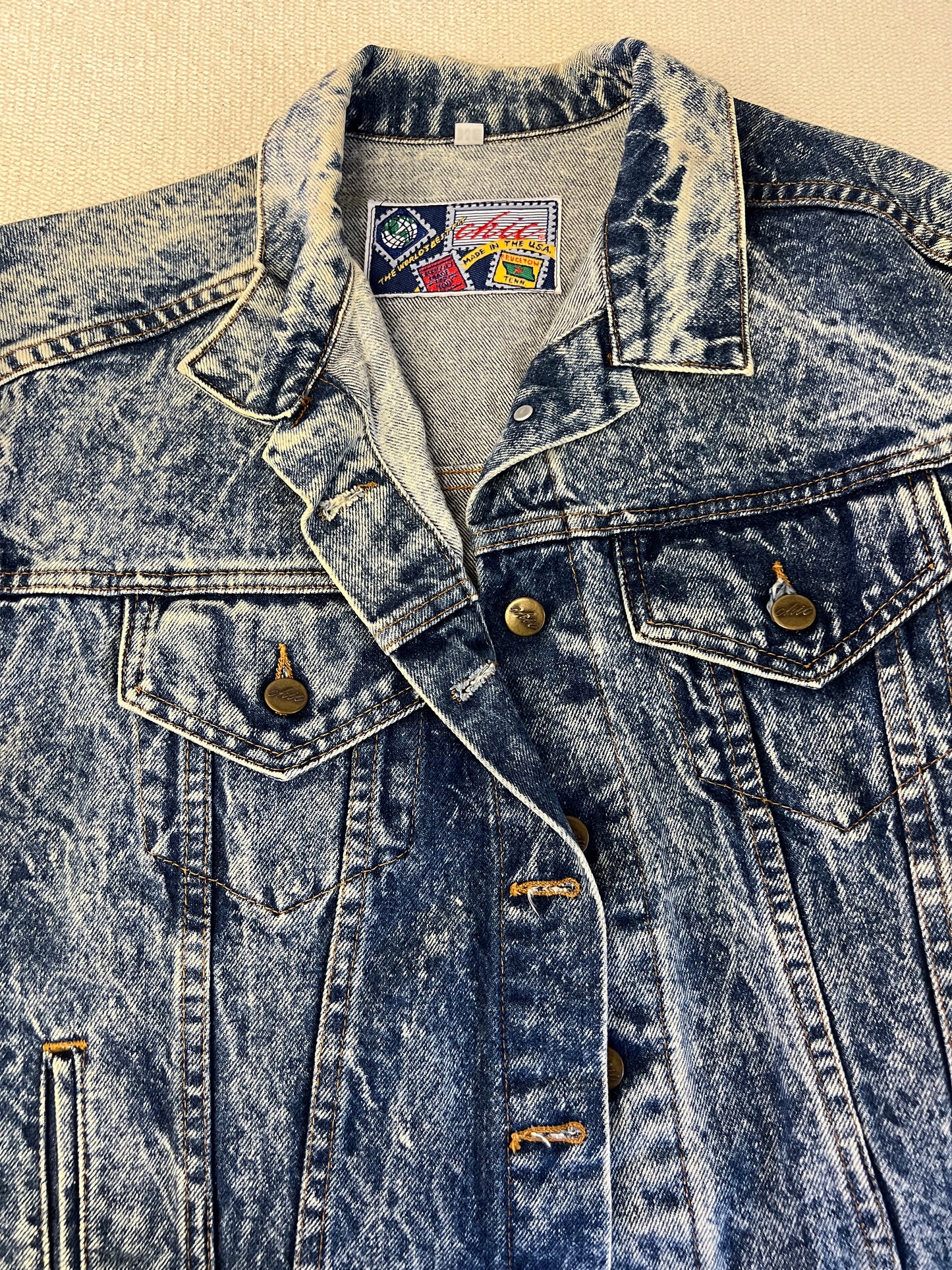 80s Chic Acid Wash Denim Jacket