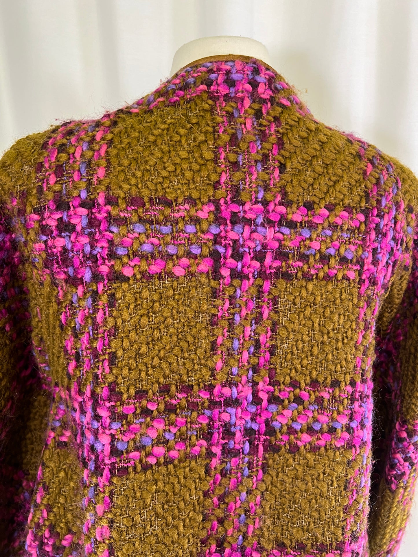 60s Sills Bonnie Cashin Pink and Green Toggle Closure Tweed Mod Jacket