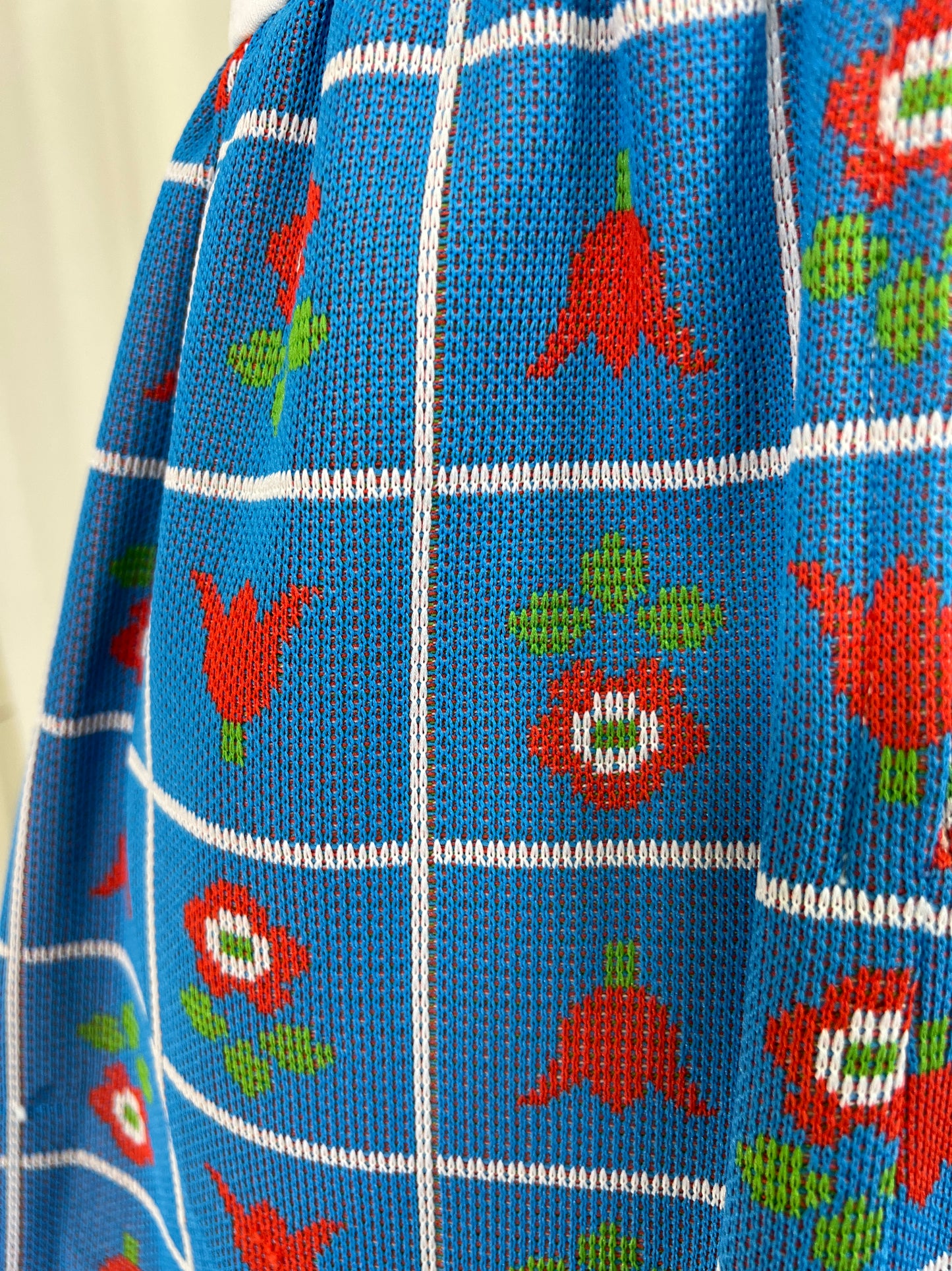 60s Red White and Blue Floral Mini Dress