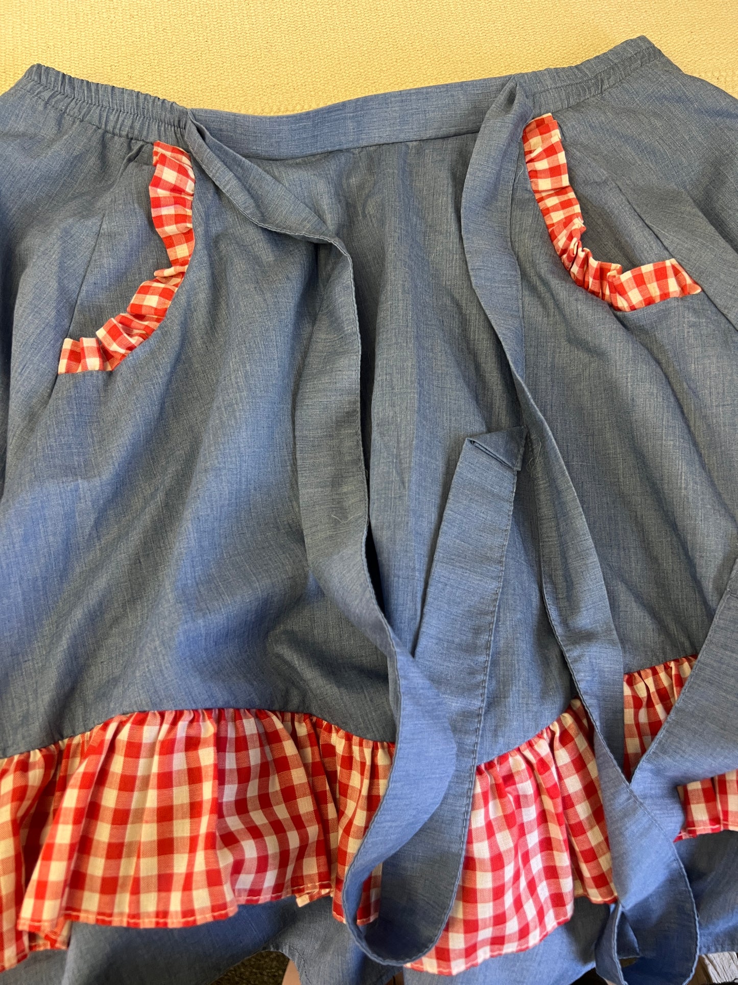 70s Denim and Gingham Western Square
Dancing Skirt by Square Up Fashions