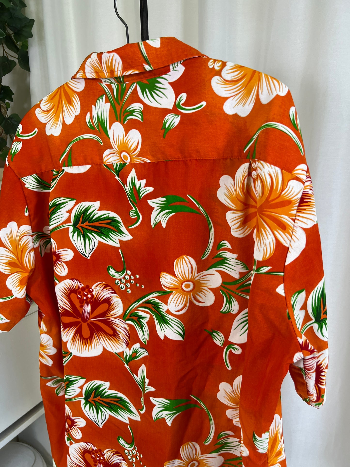 80s Kennington Orange Hawaiian Print Shirt