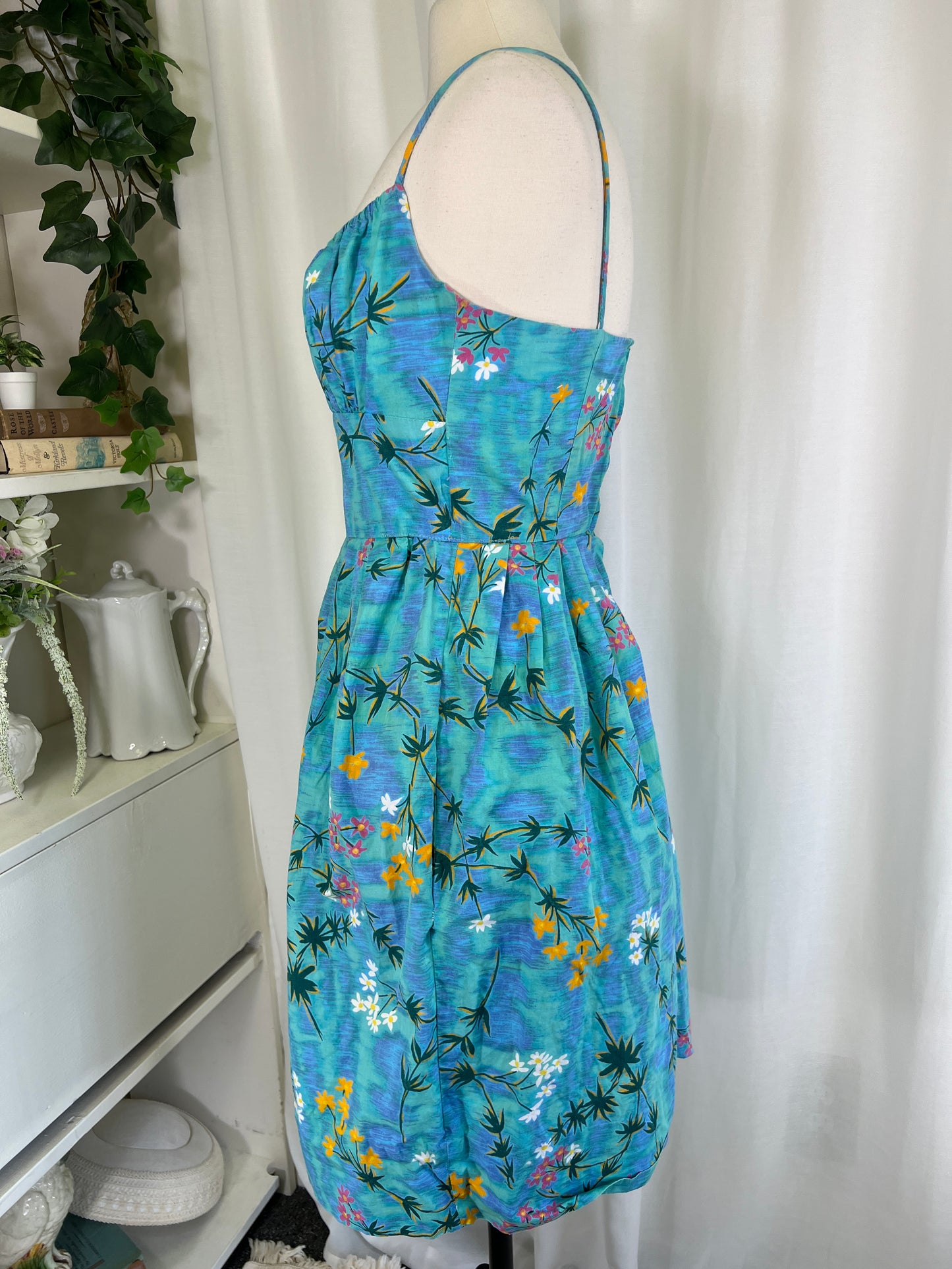 50s Blue Lagoon Balconette Dress