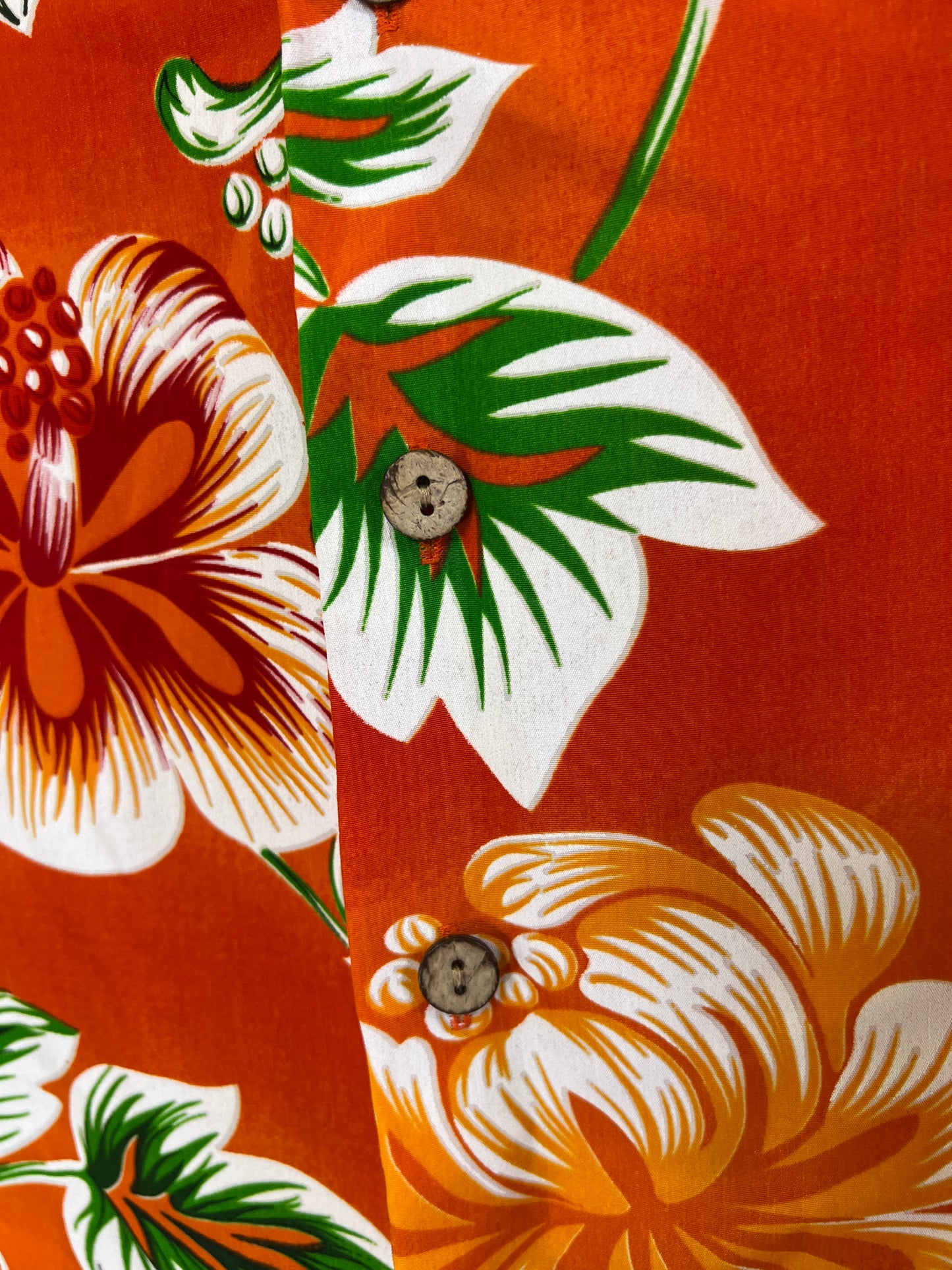 80s Kennington Orange Hawaiian Print Shirt