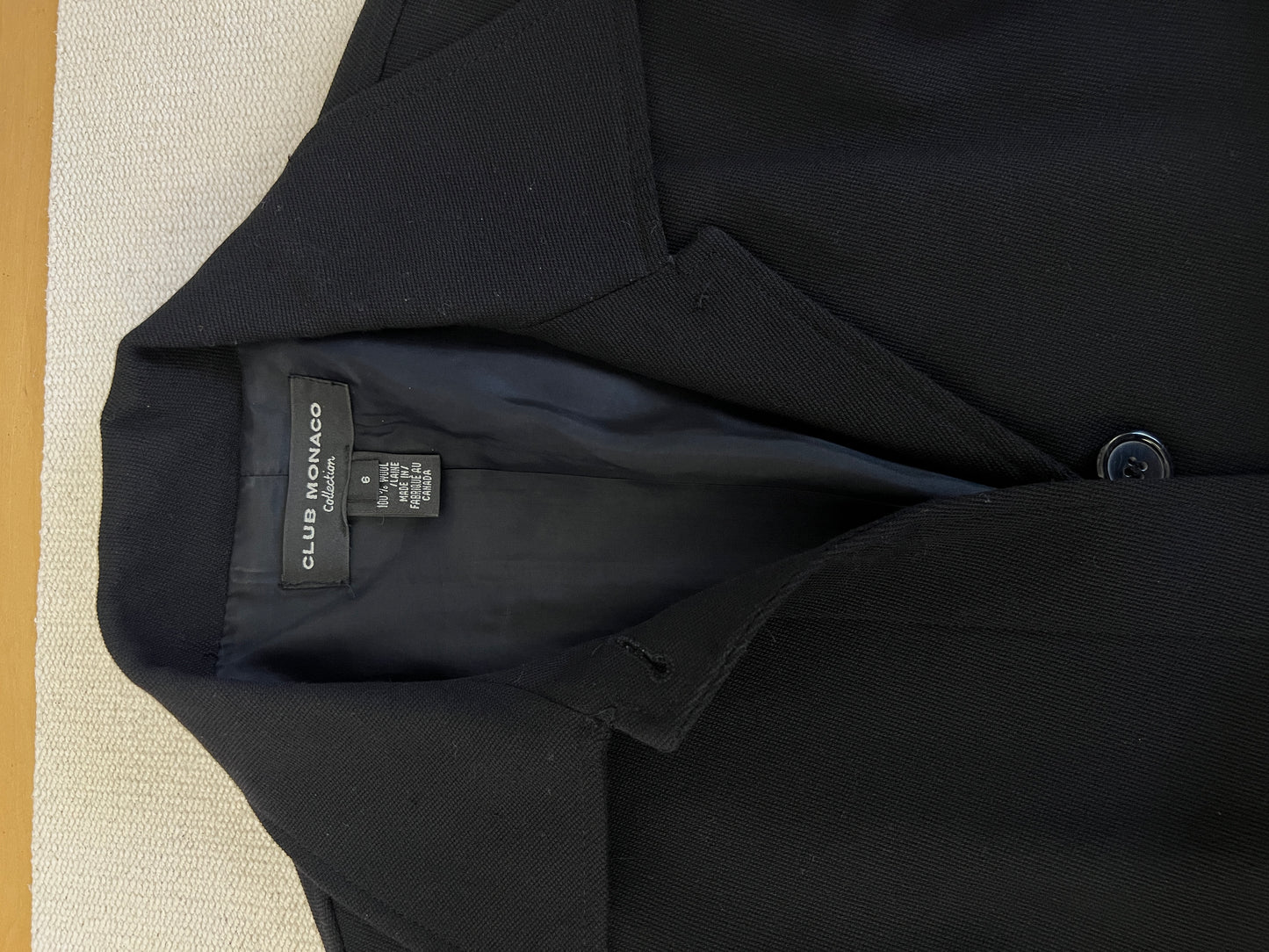 90s Club Monaco Black Minimal Wool Coat