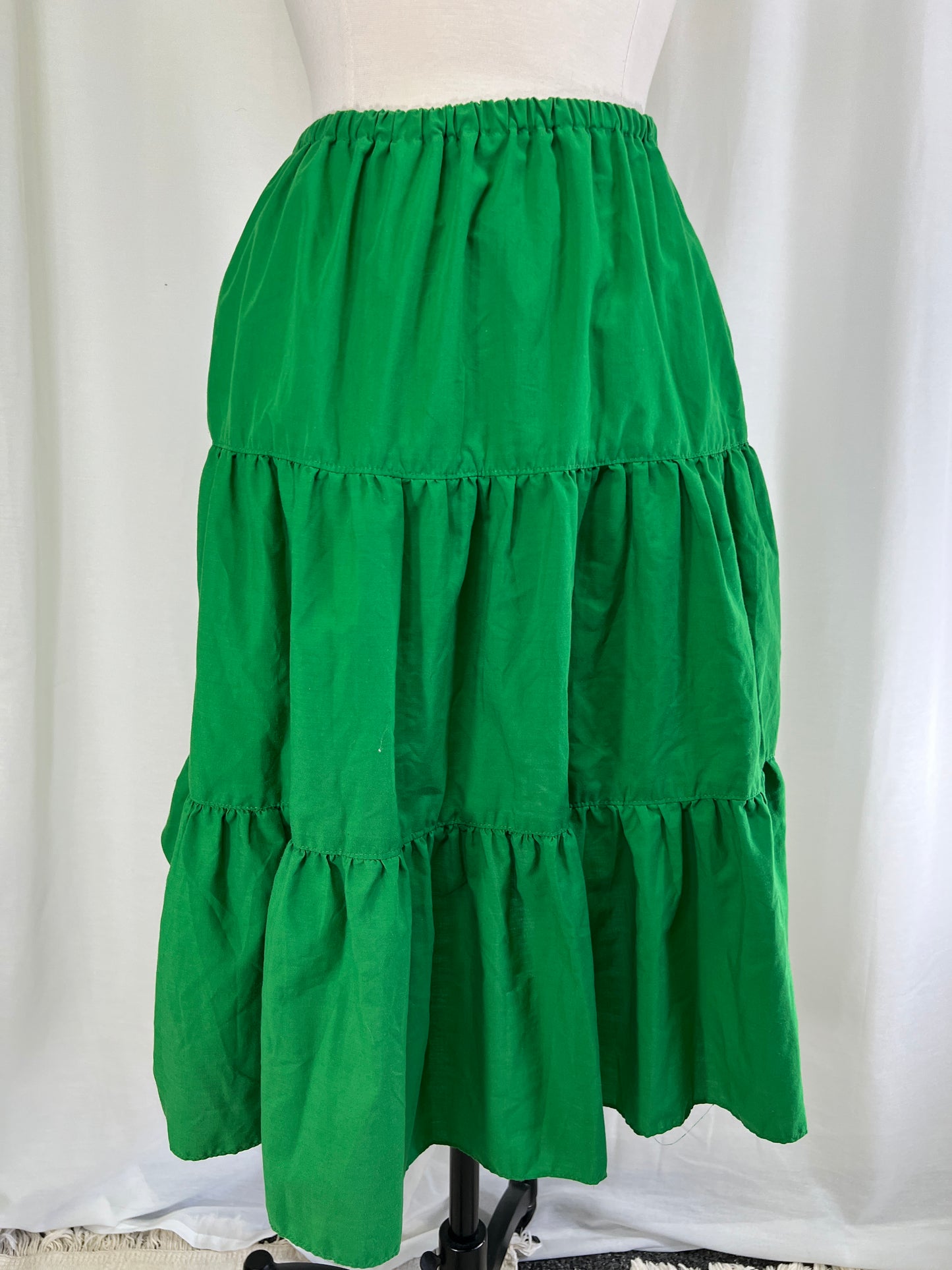 90s Green Swing Dance Western Circle Skirt