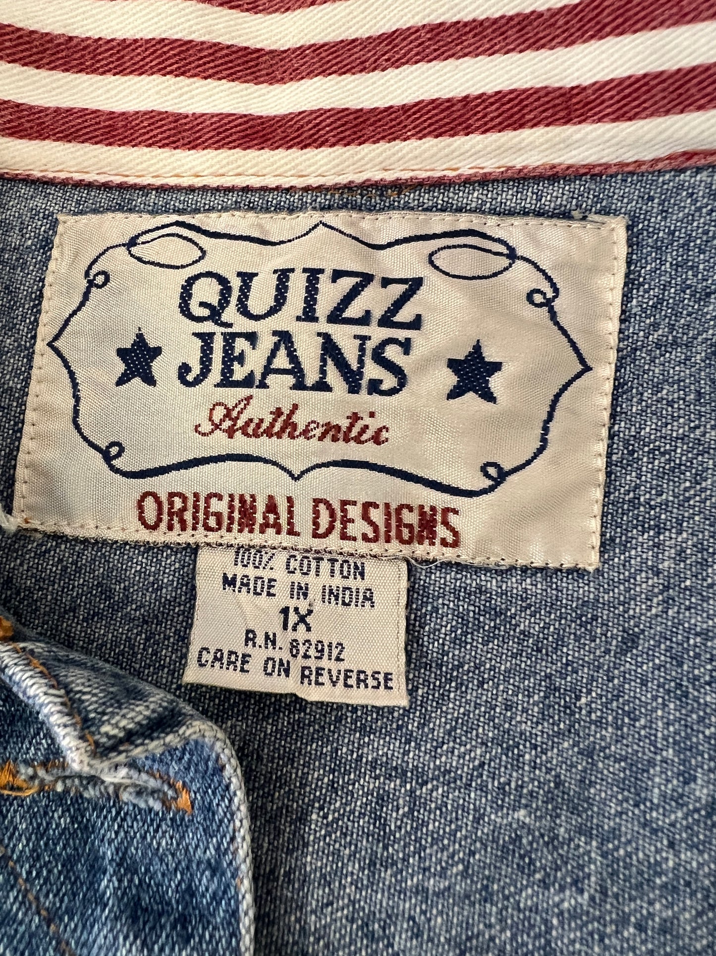 90s Quizz Jeans Americana Denim Vest