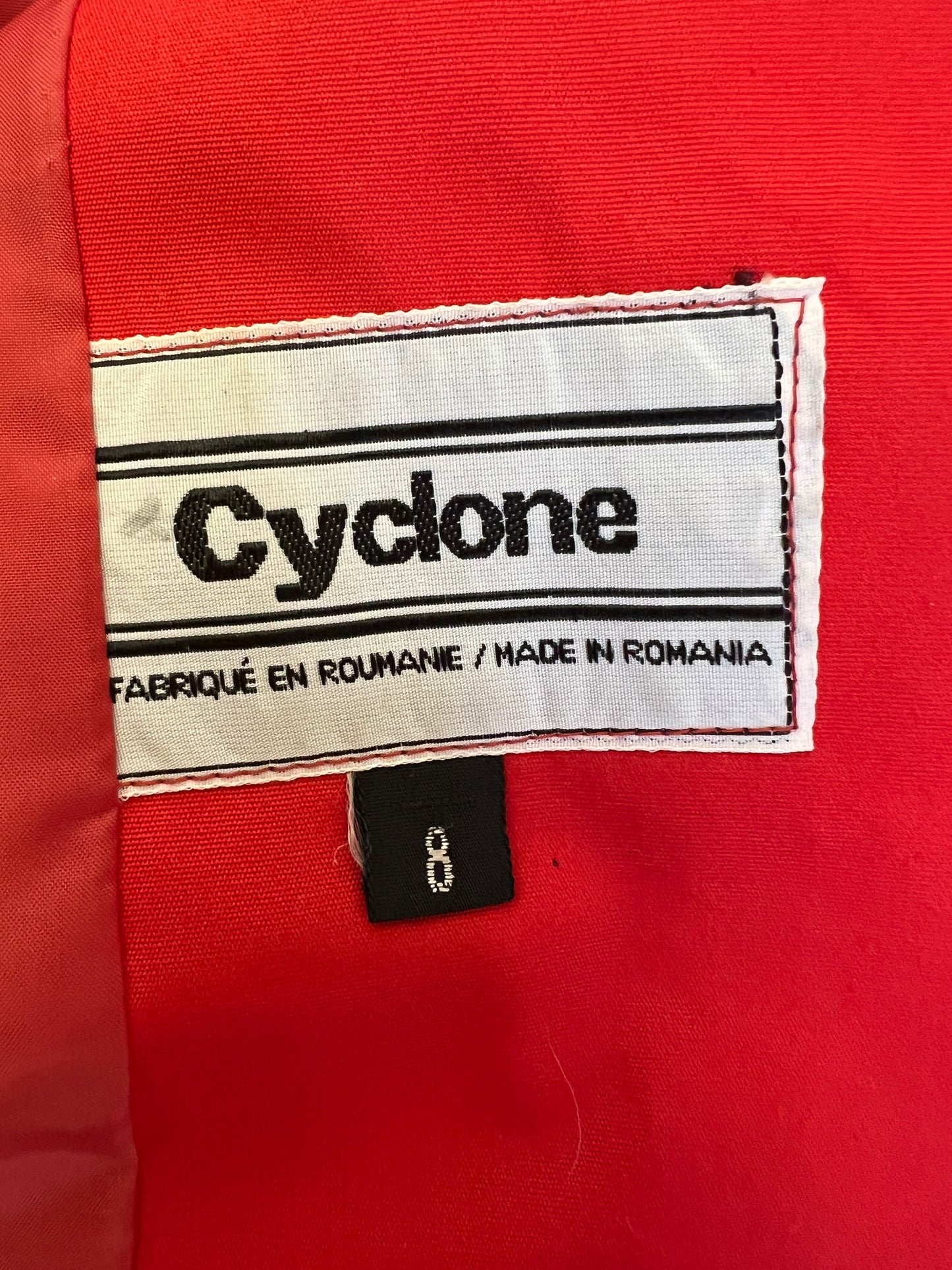 80s Cyclone Red Futuristic Button Up Trench Coat