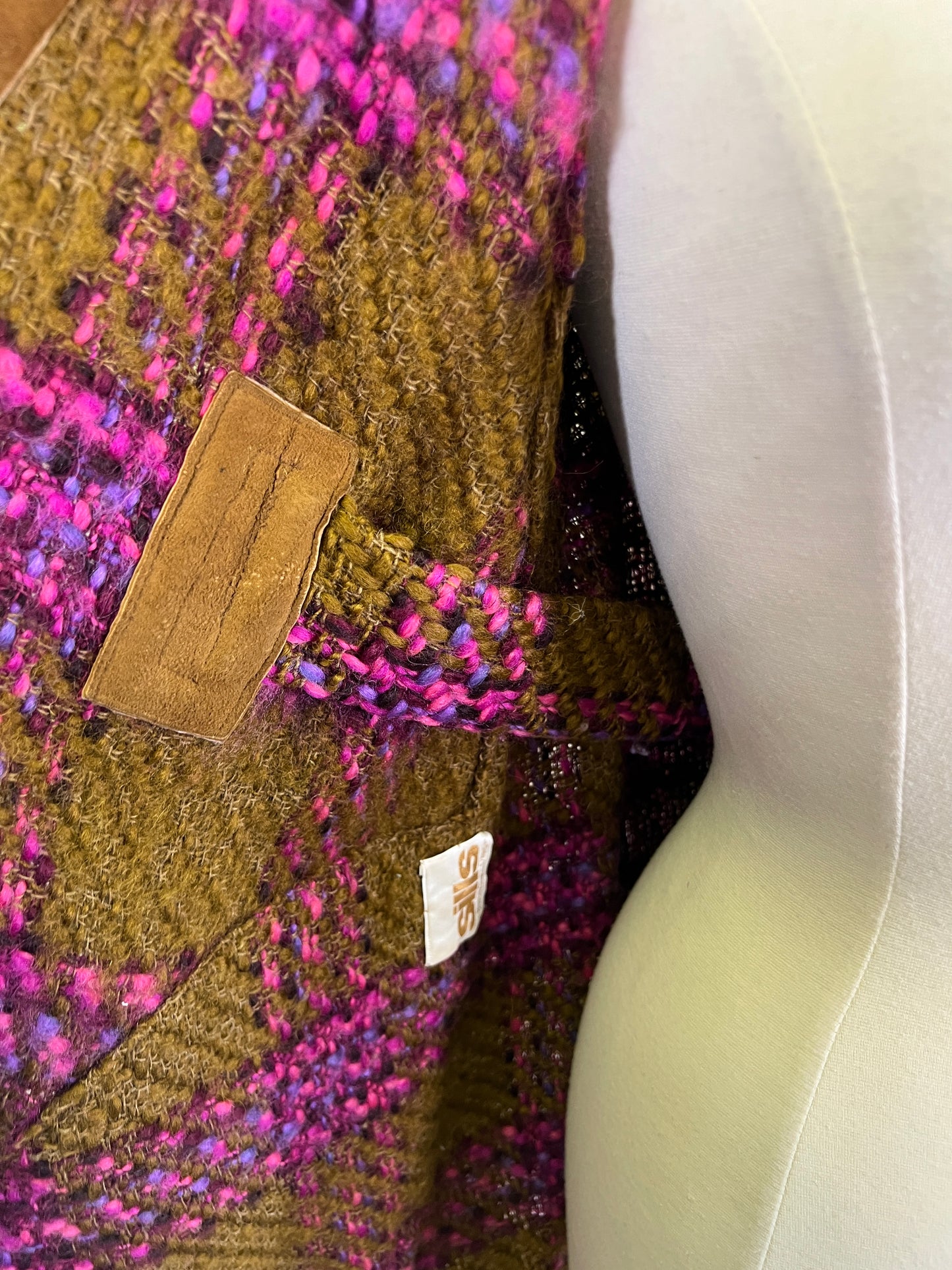 60s Sills Bonnie Cashin Pink and Green Toggle Closure Tweed Mod Jacket