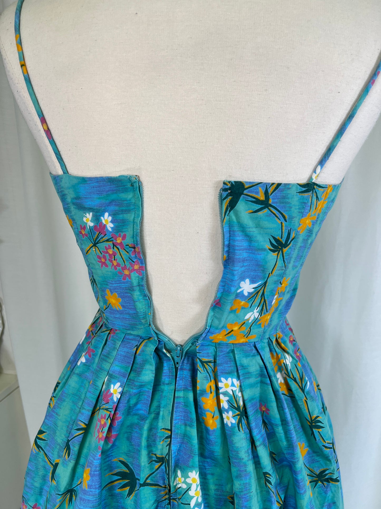 50s Blue Lagoon Balconette Dress