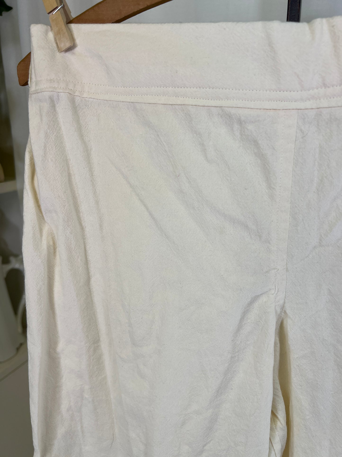 90s Handmade White Wide Leg Trousers