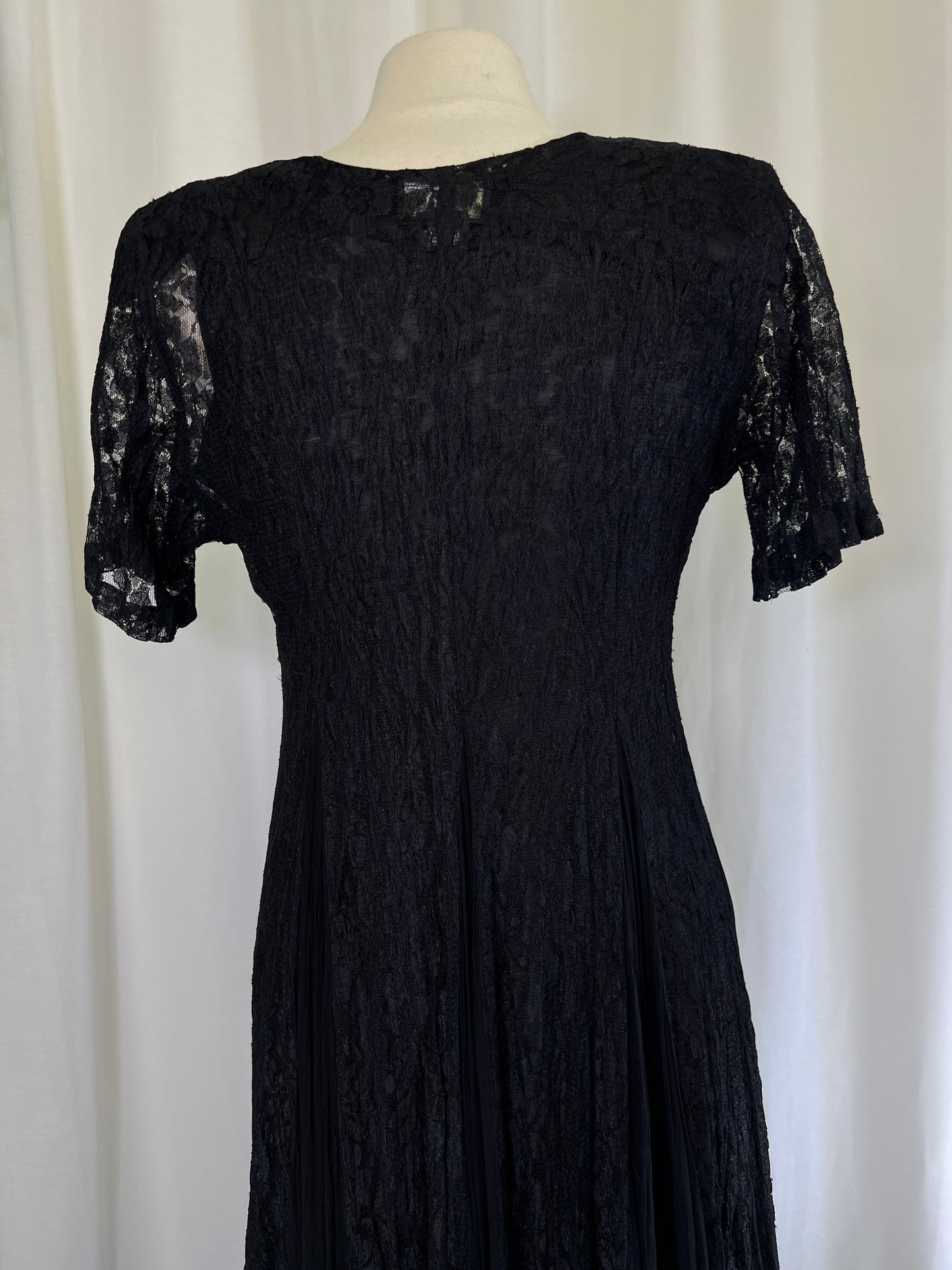 90s Nostalgia Black Lace Maxi Dress