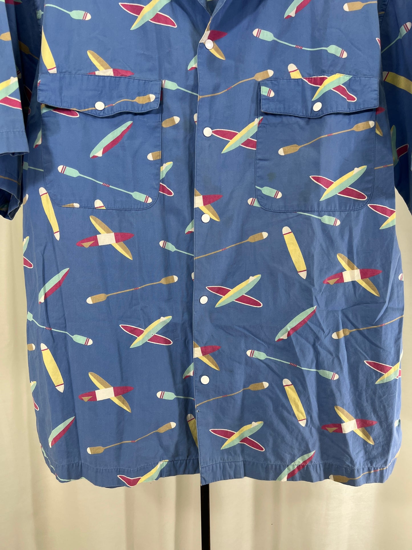 80s Merona Surfboards and Paddles Patterned Shirt