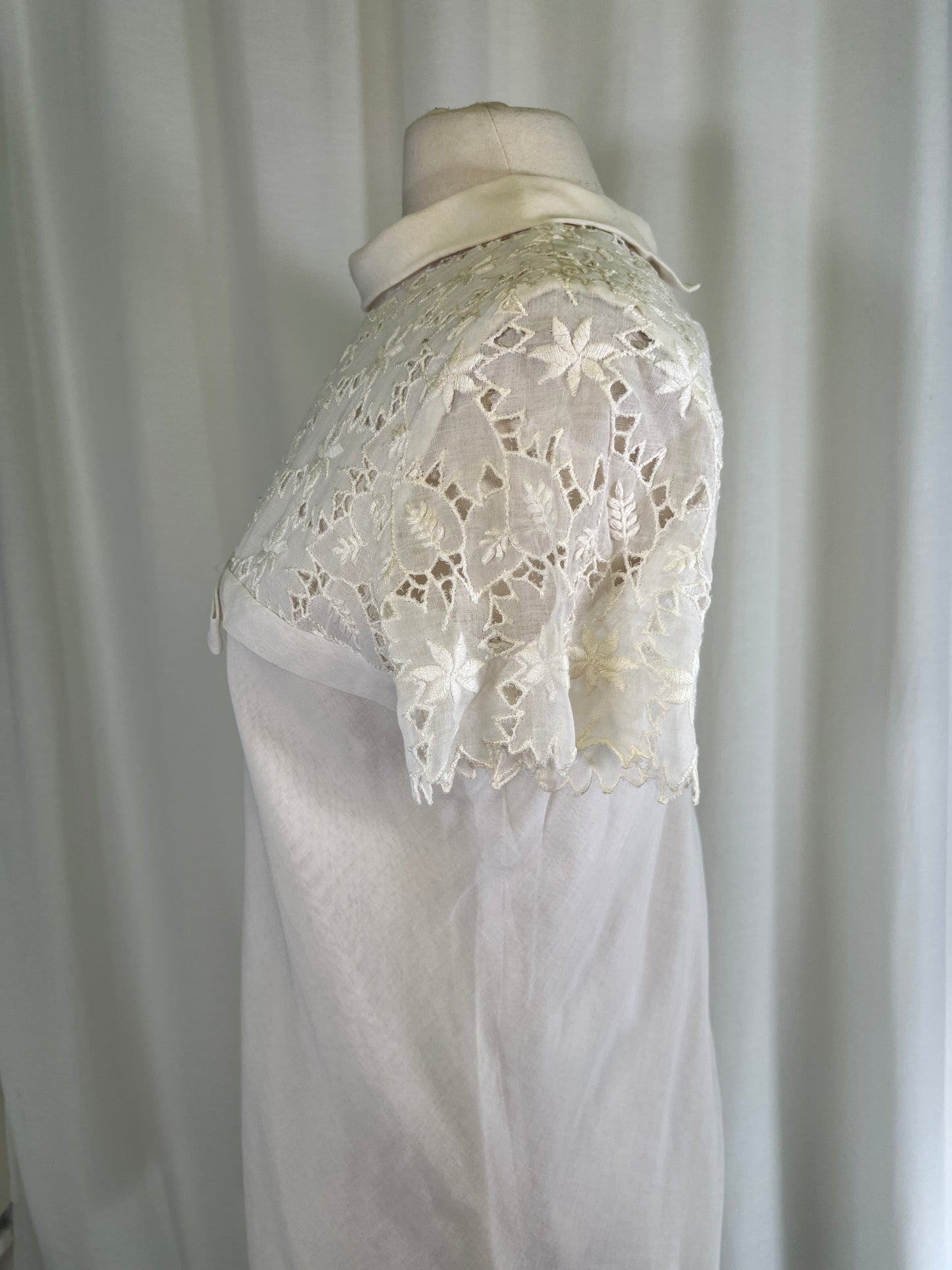 60s Johnathan Logan White Lace Top Sheath Dress