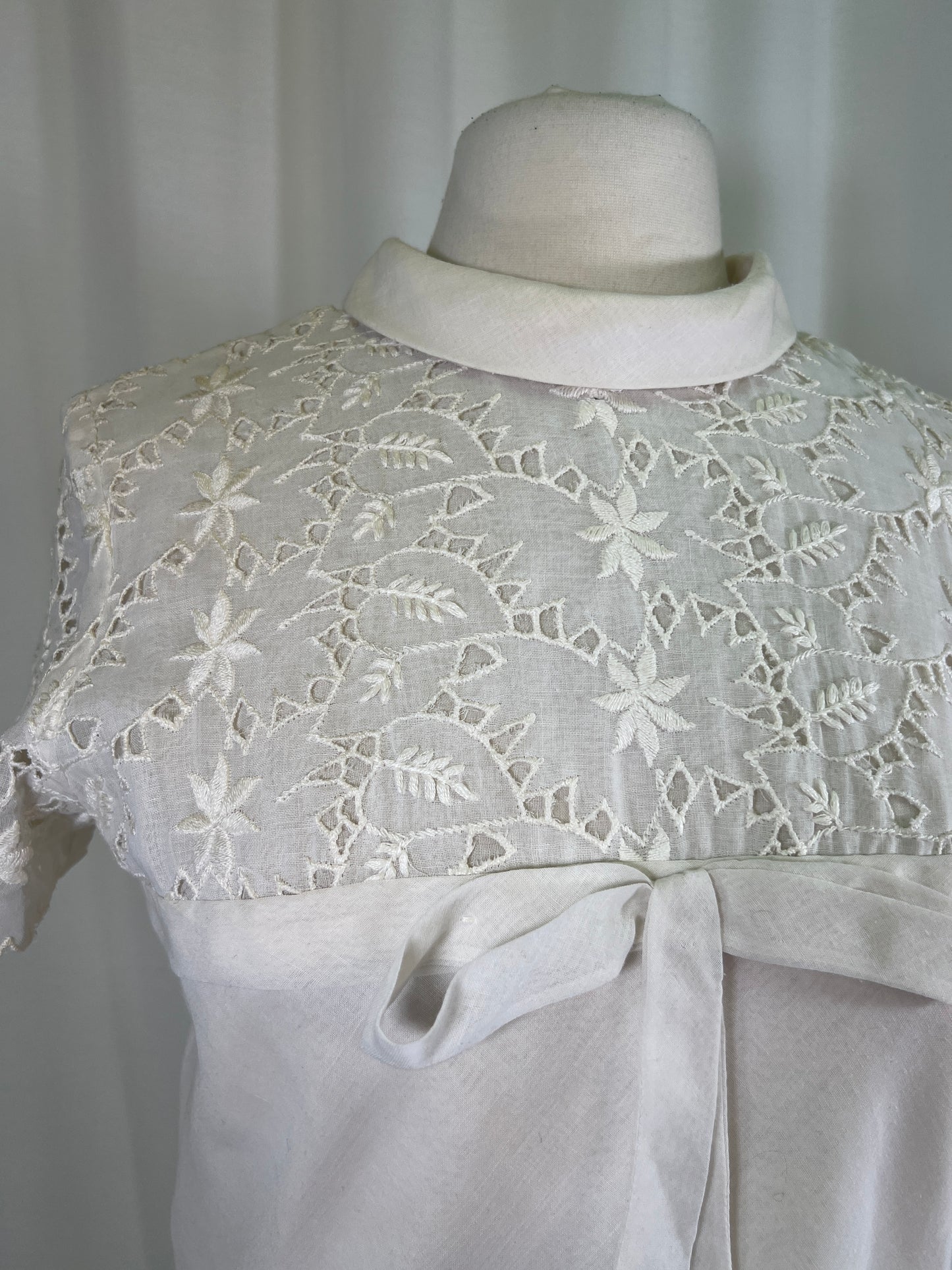 60s Johnathan Logan White Lace Top Sheath Dress