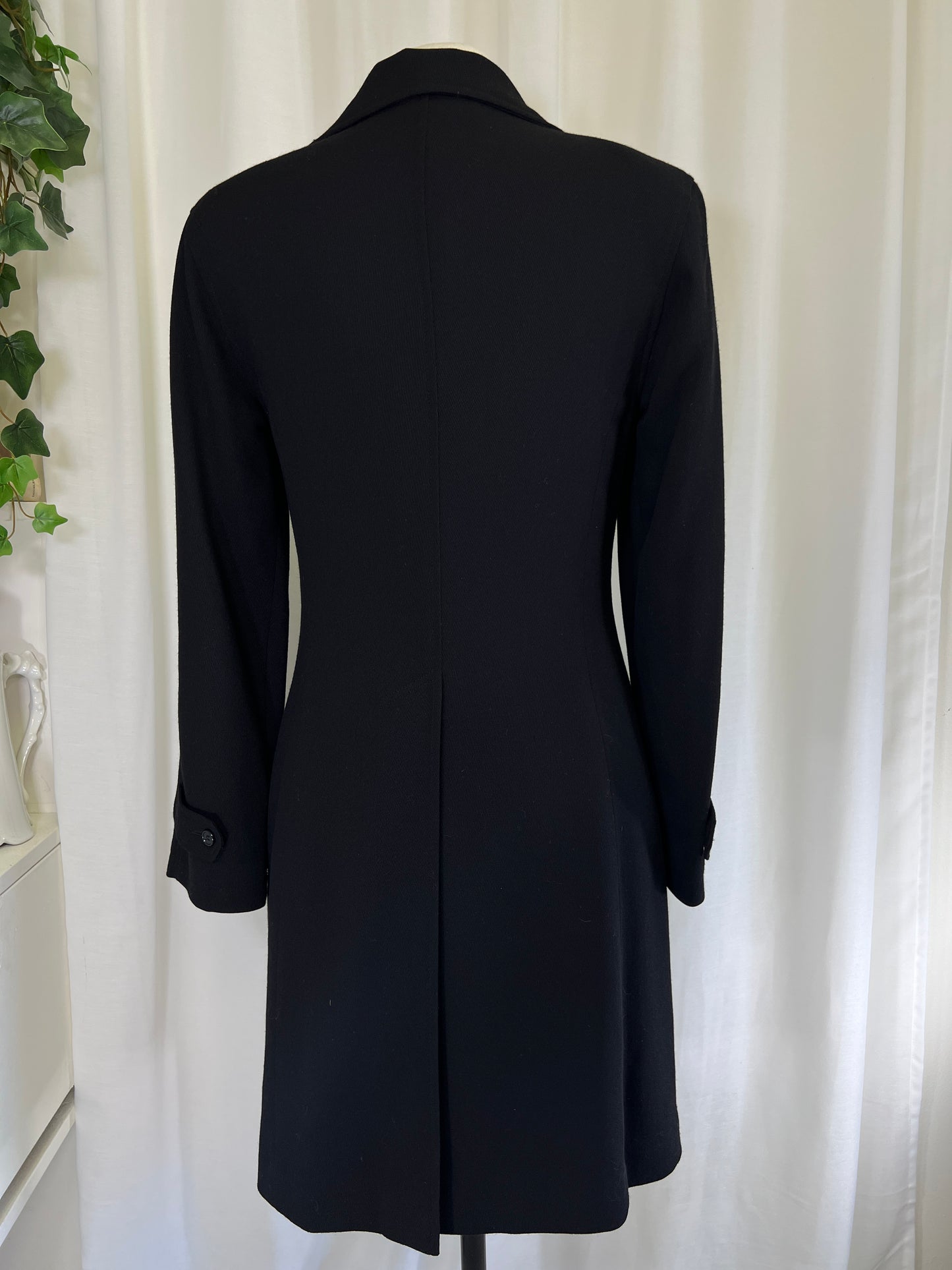 90s Club Monaco Black Minimal Wool Coat