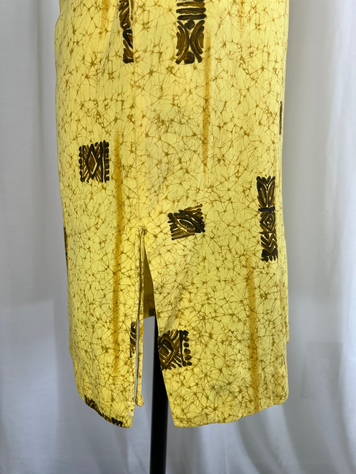 60s Yellow Reef Hawaiian Print Mini Dress