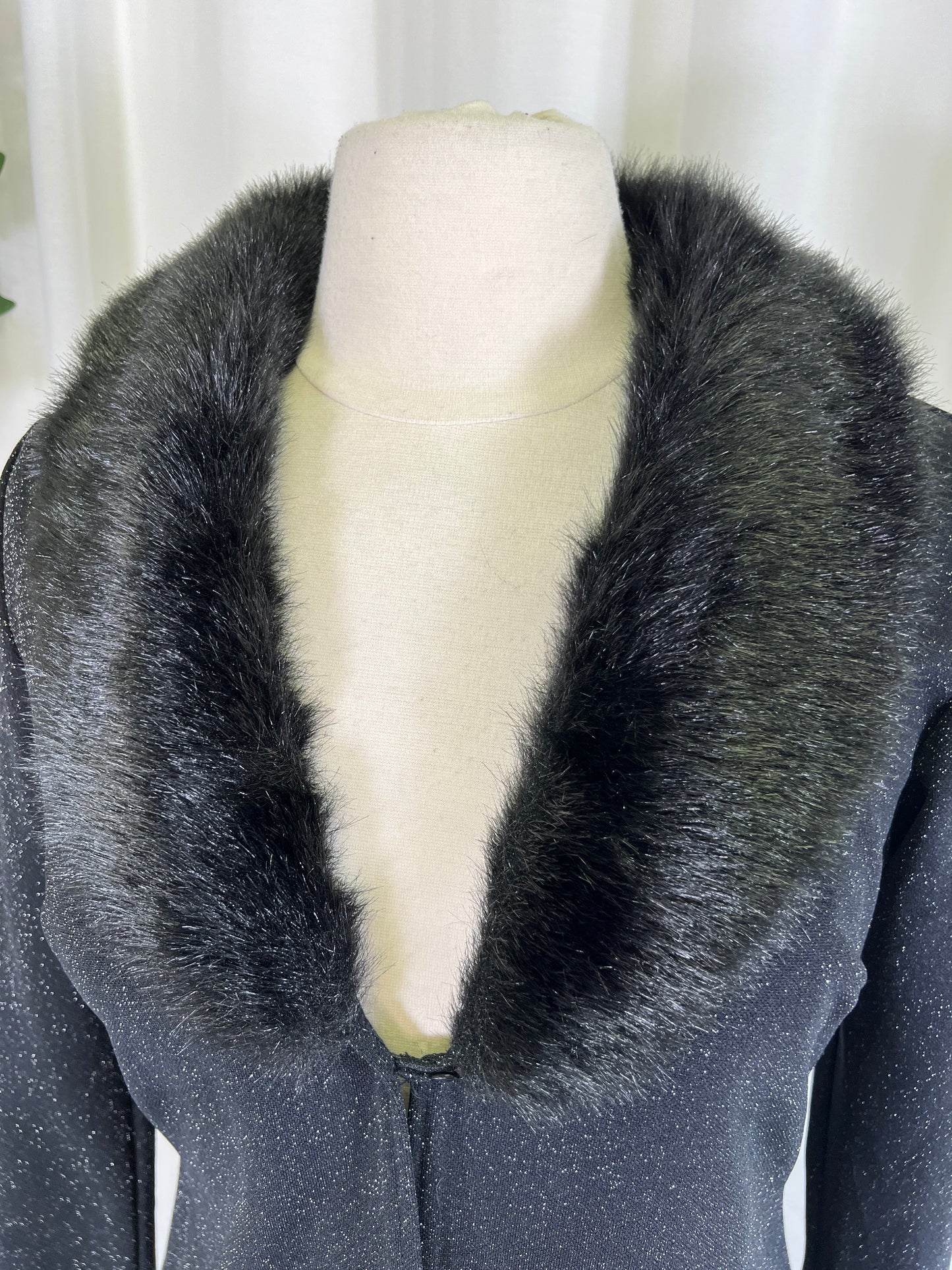 90s Indications Black and Silver Lurex Duster Cardigan