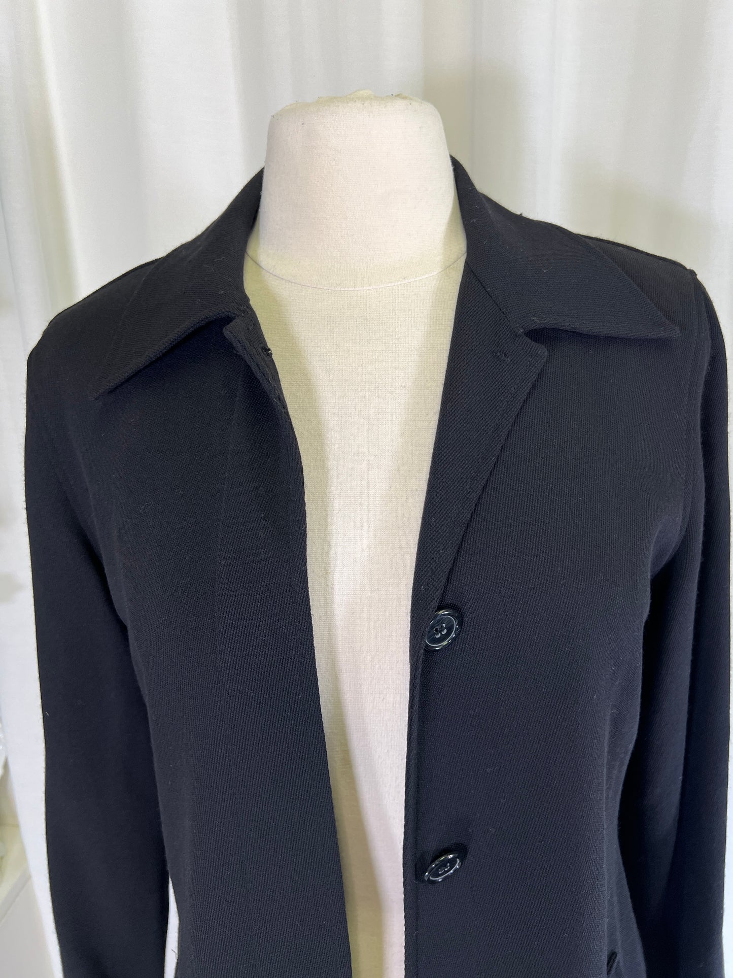 90s Club Monaco Black Minimal Wool Coat