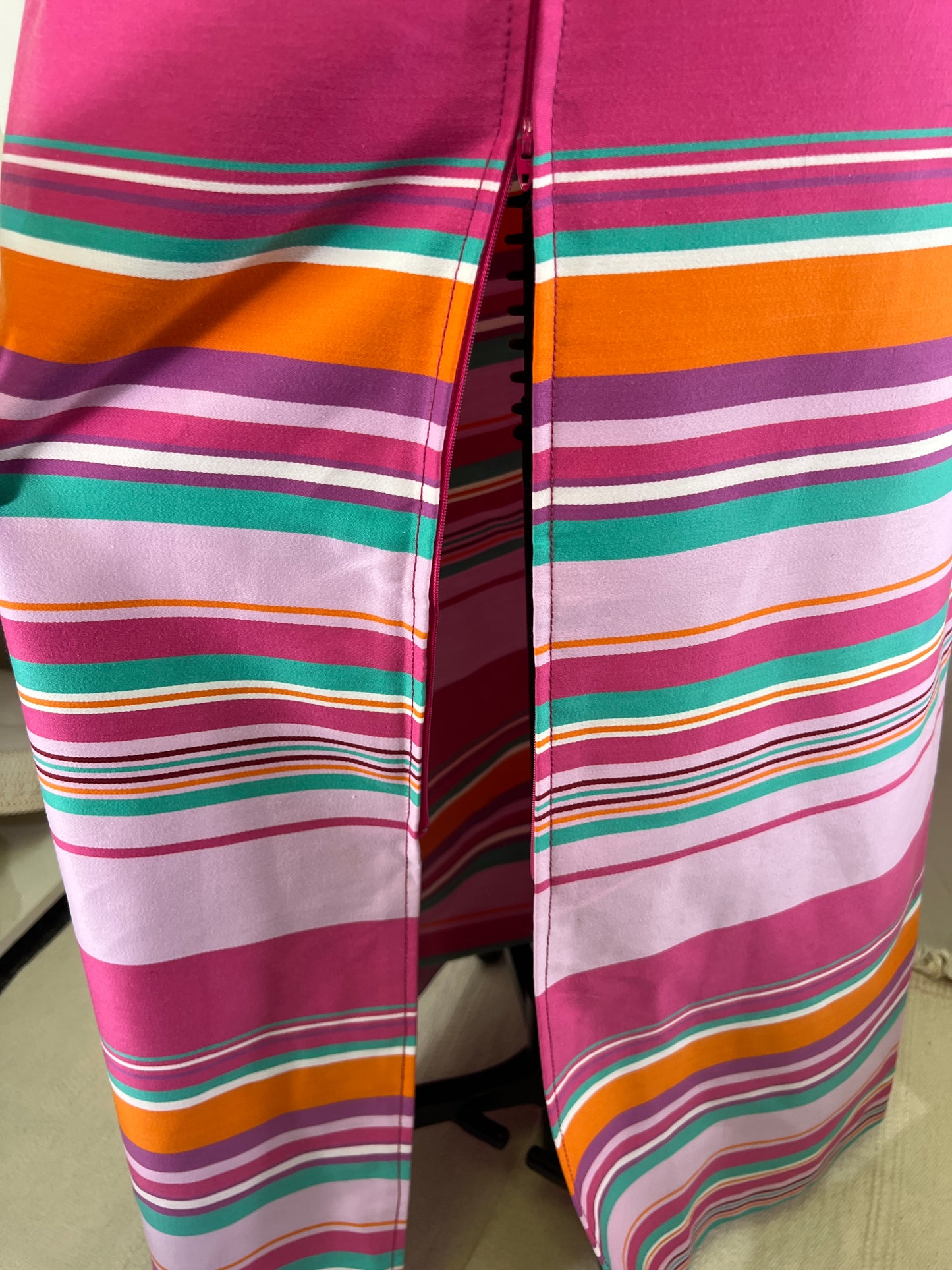 70s Patty Woodard Sherbet Dreams Striped Maxi Skirt