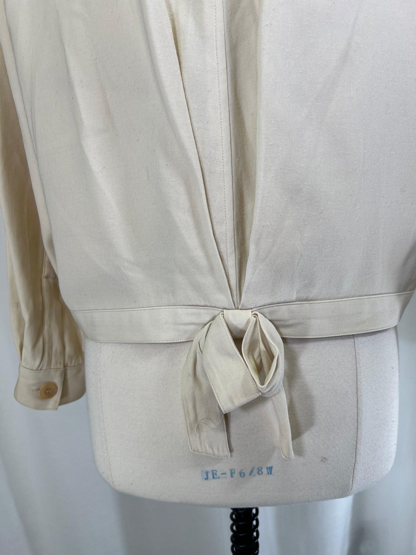 90s Anne Klein Cream Boxy Jacket with Bow