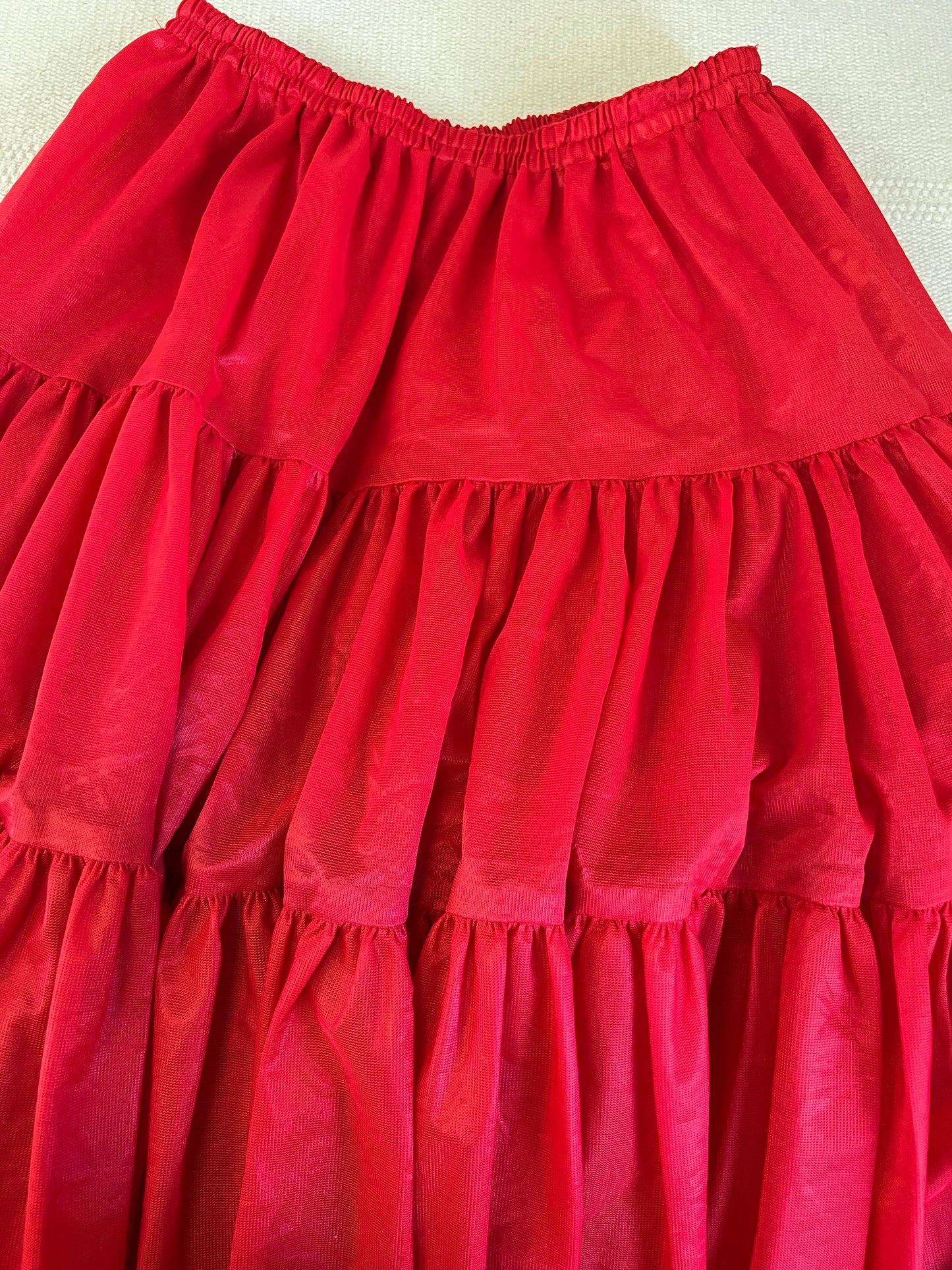 90s Y2K Red Western Square Dancing Skirt Petticoat