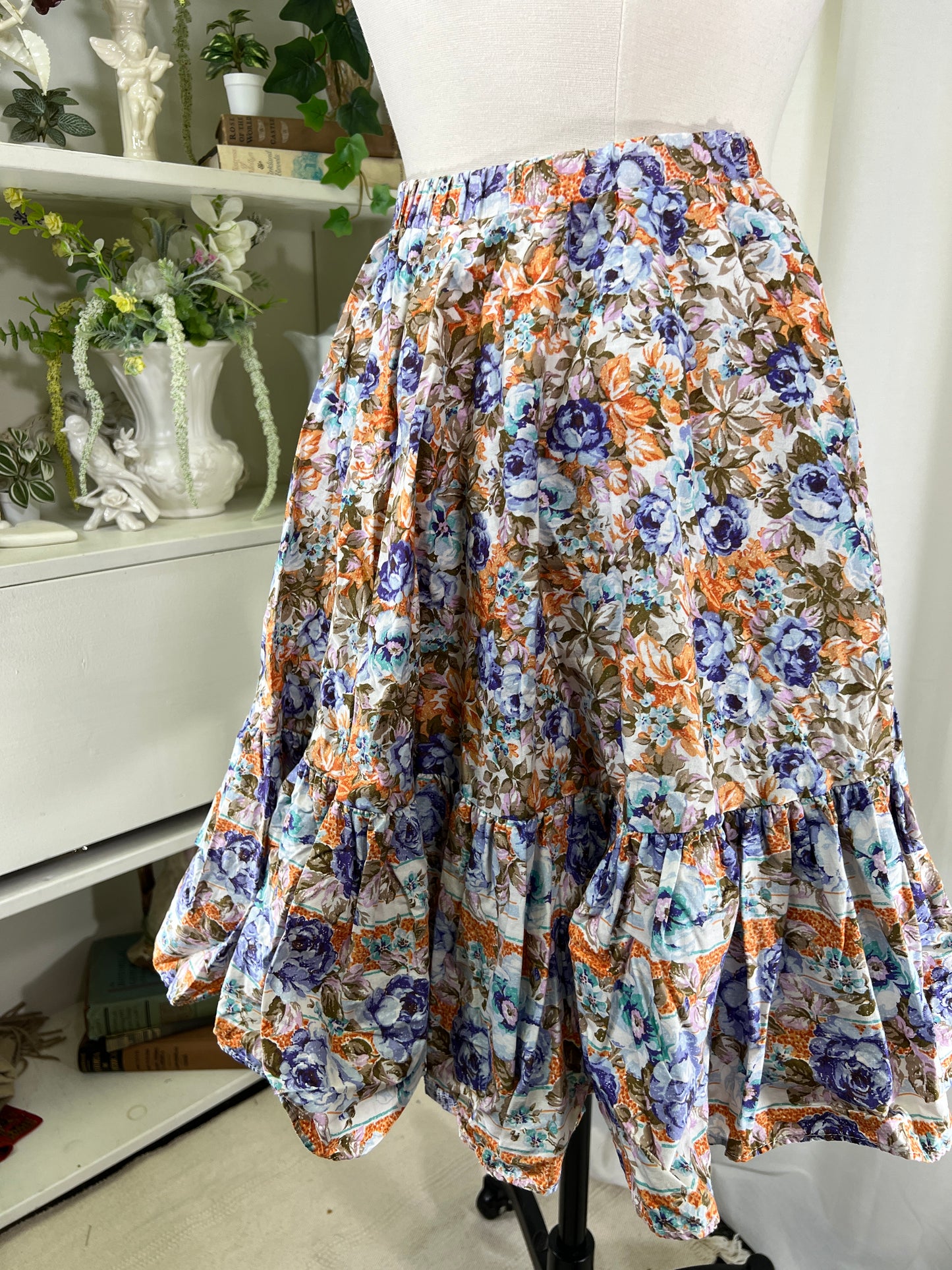 90s Swing Dancing Floral Western Circle Skirt