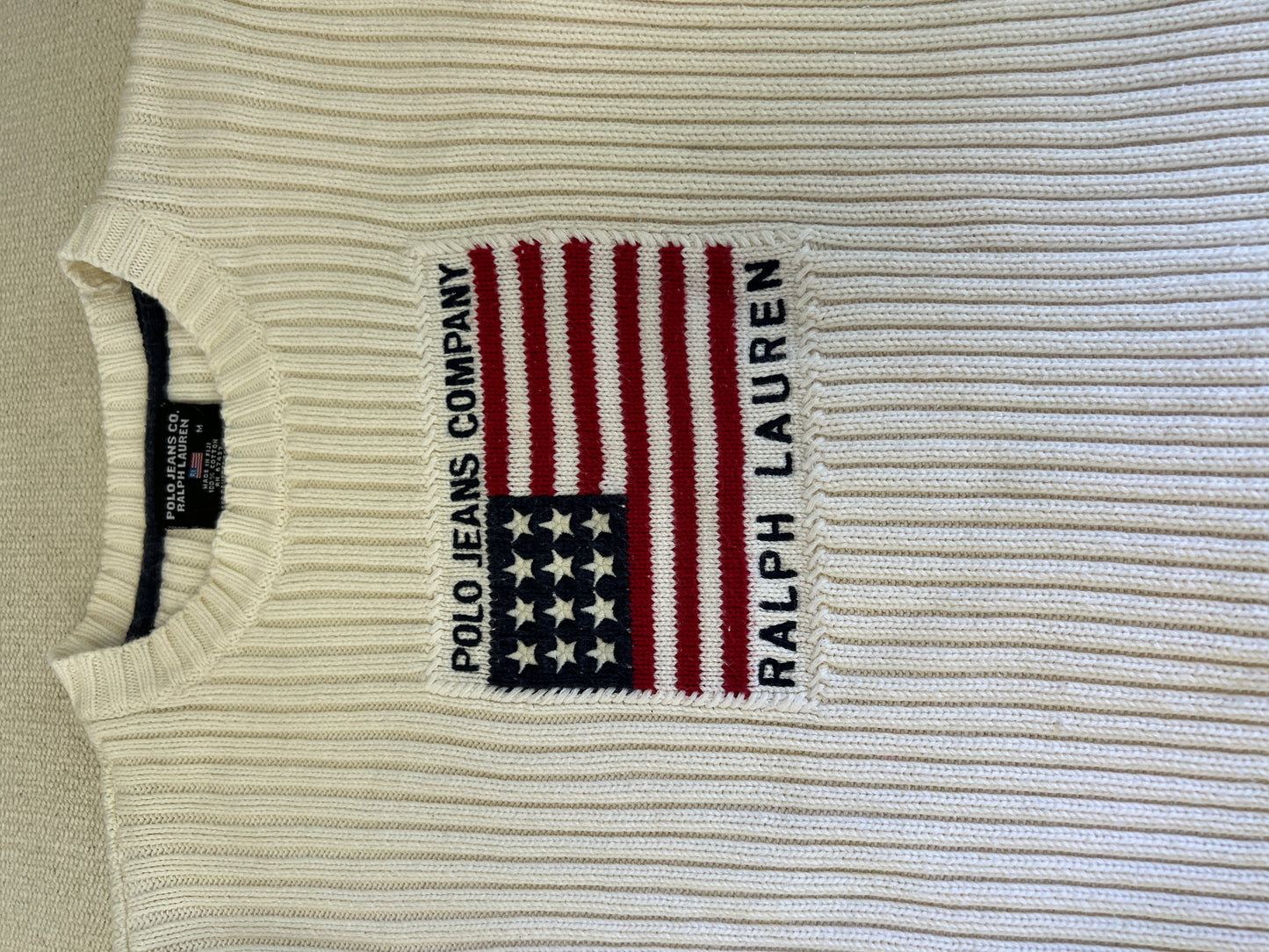 90s Polo Jeans Ralph Lauren American Flag Sweater