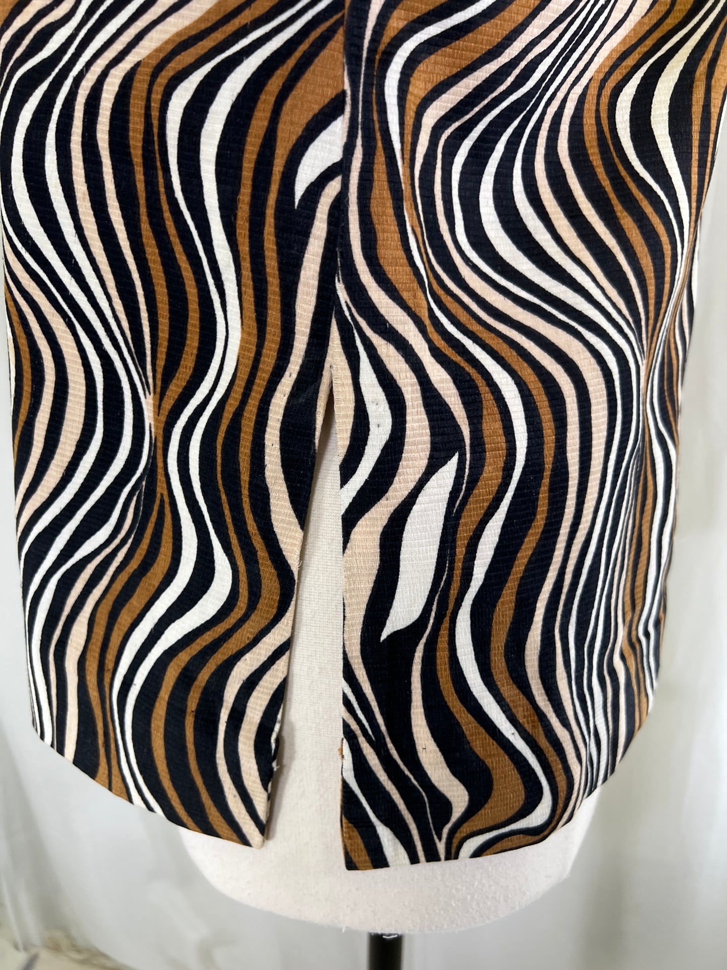 70s Browns and Creams Abstract Swirls Blouse