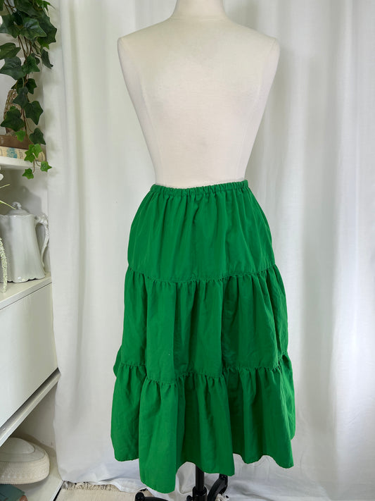 90s Green Swing Dance Western Circle Skirt