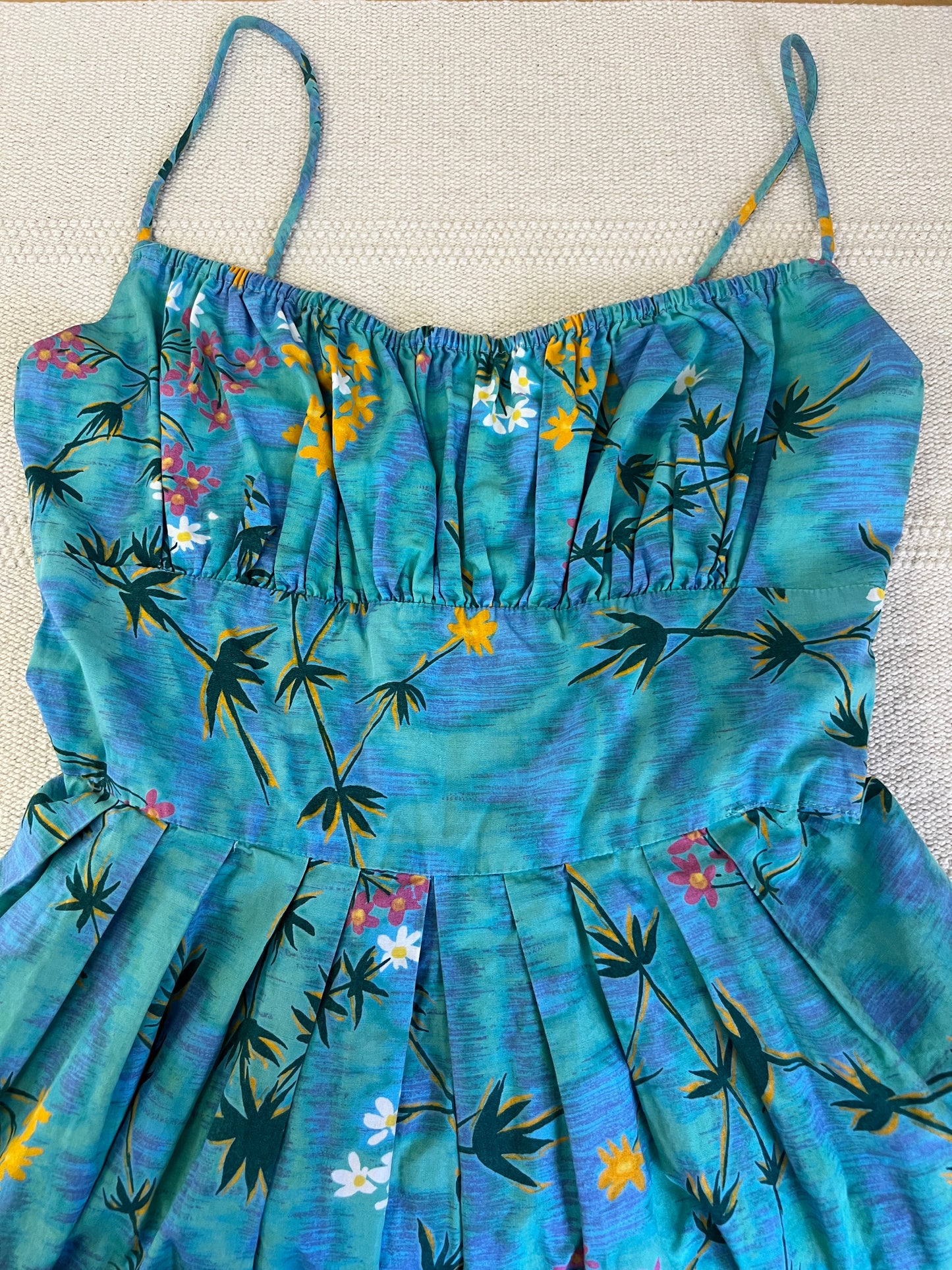 50s Blue Lagoon Balconette Dress