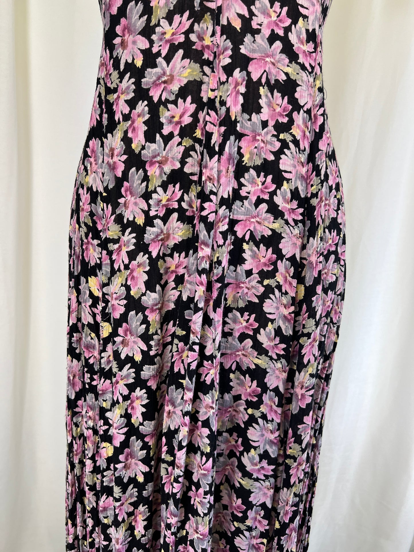 90s Starina Floral Rayon Print Maxi Dress