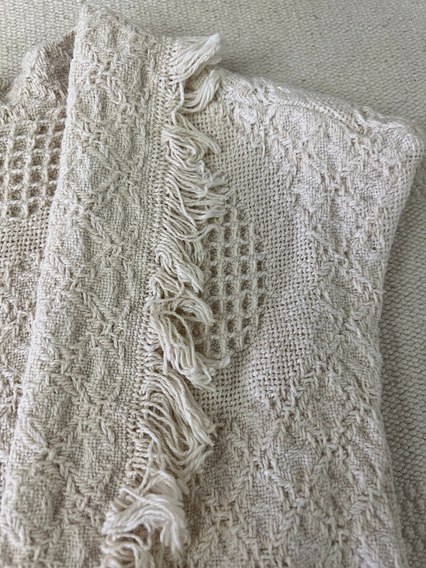 90s Fringed White Tapestry Vest