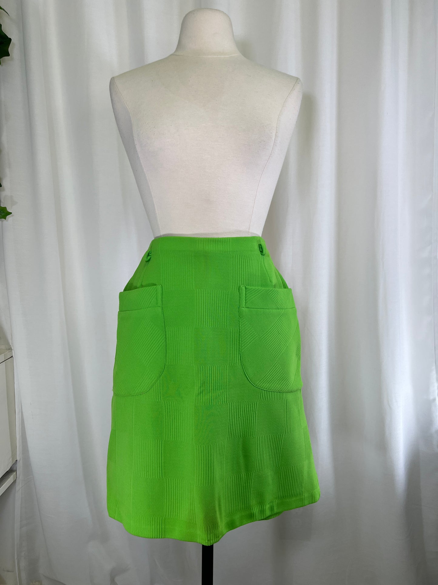 60s Defini Originals Green Checkered Mini Skirt Skirt