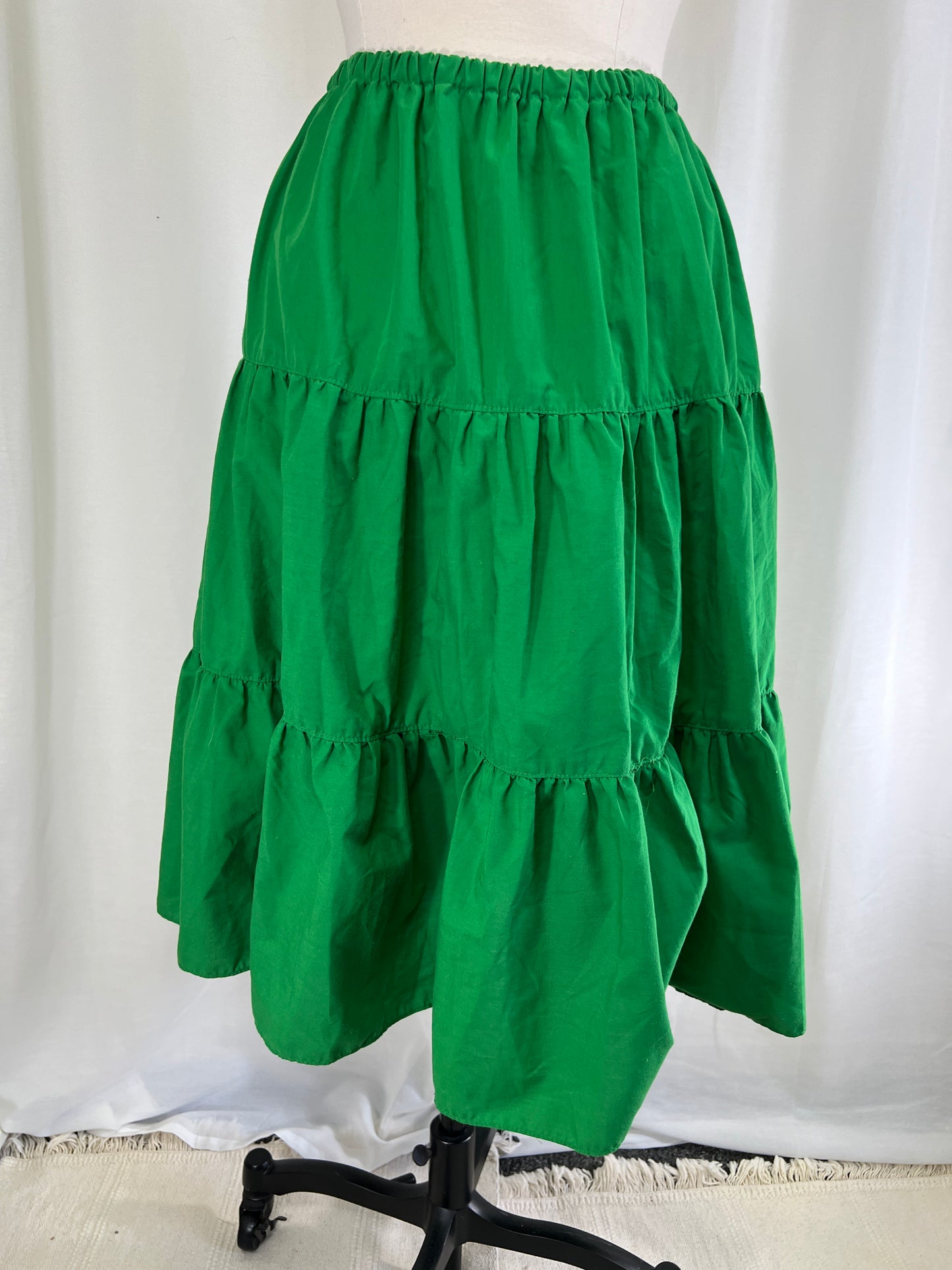 90s Green Swing Dance Western Circle Skirt