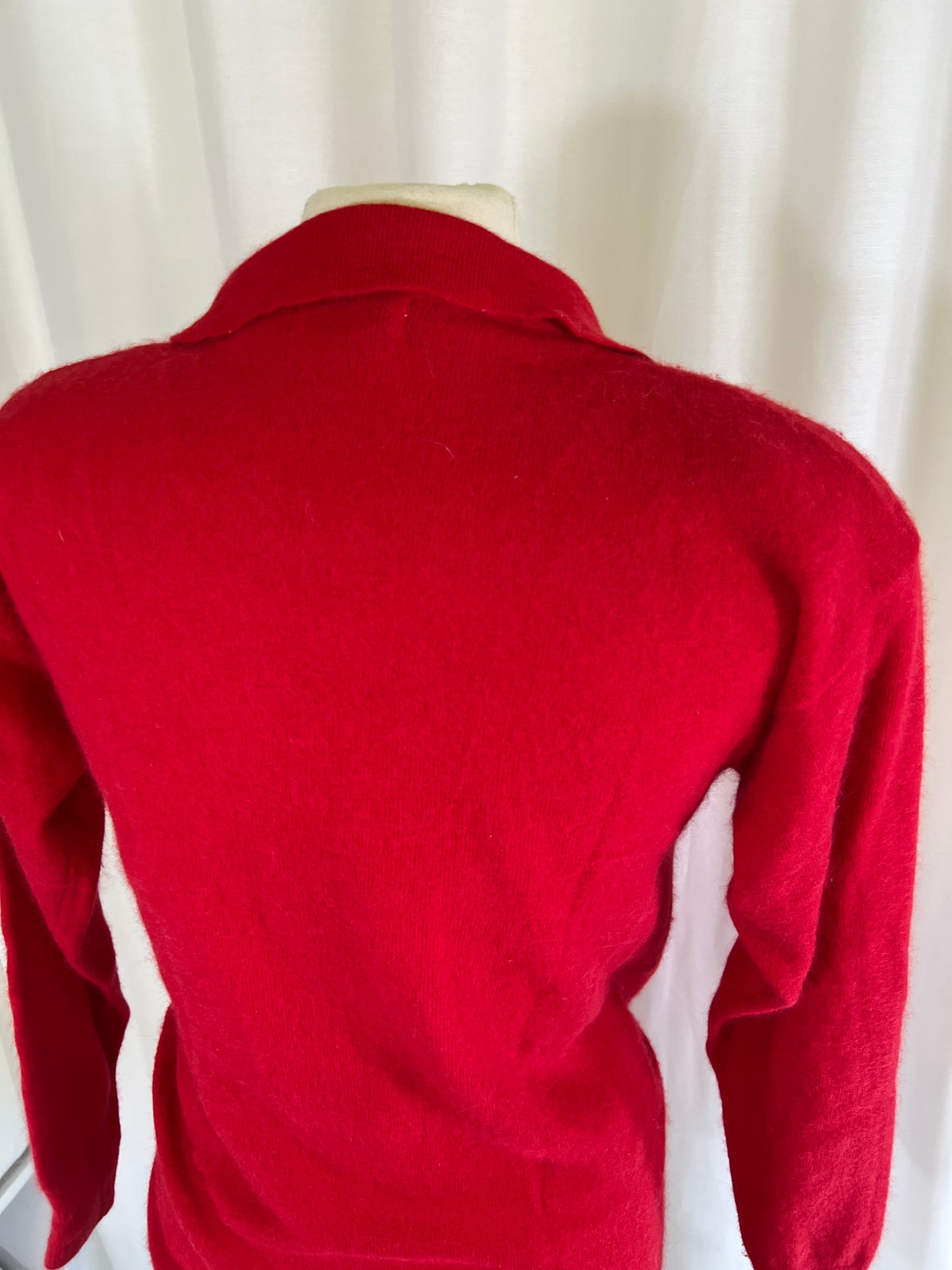 80s Neil Martin Wool Angora Blend Red Slouchy Sweater