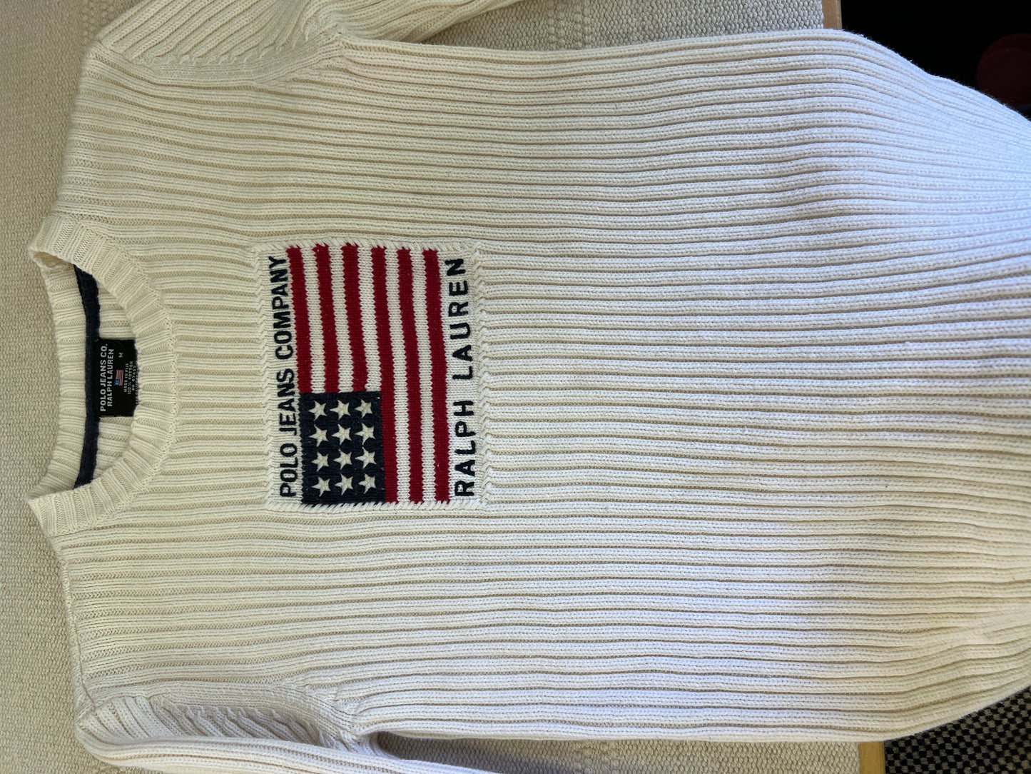 90s Polo Jeans Ralph Lauren American Flag Sweater