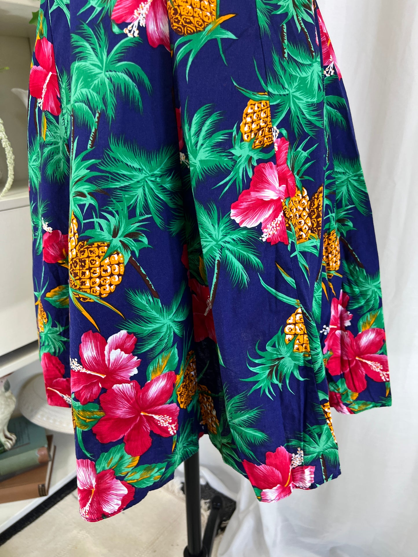 80s Royal Creations Hawaiian Print Mini Dress