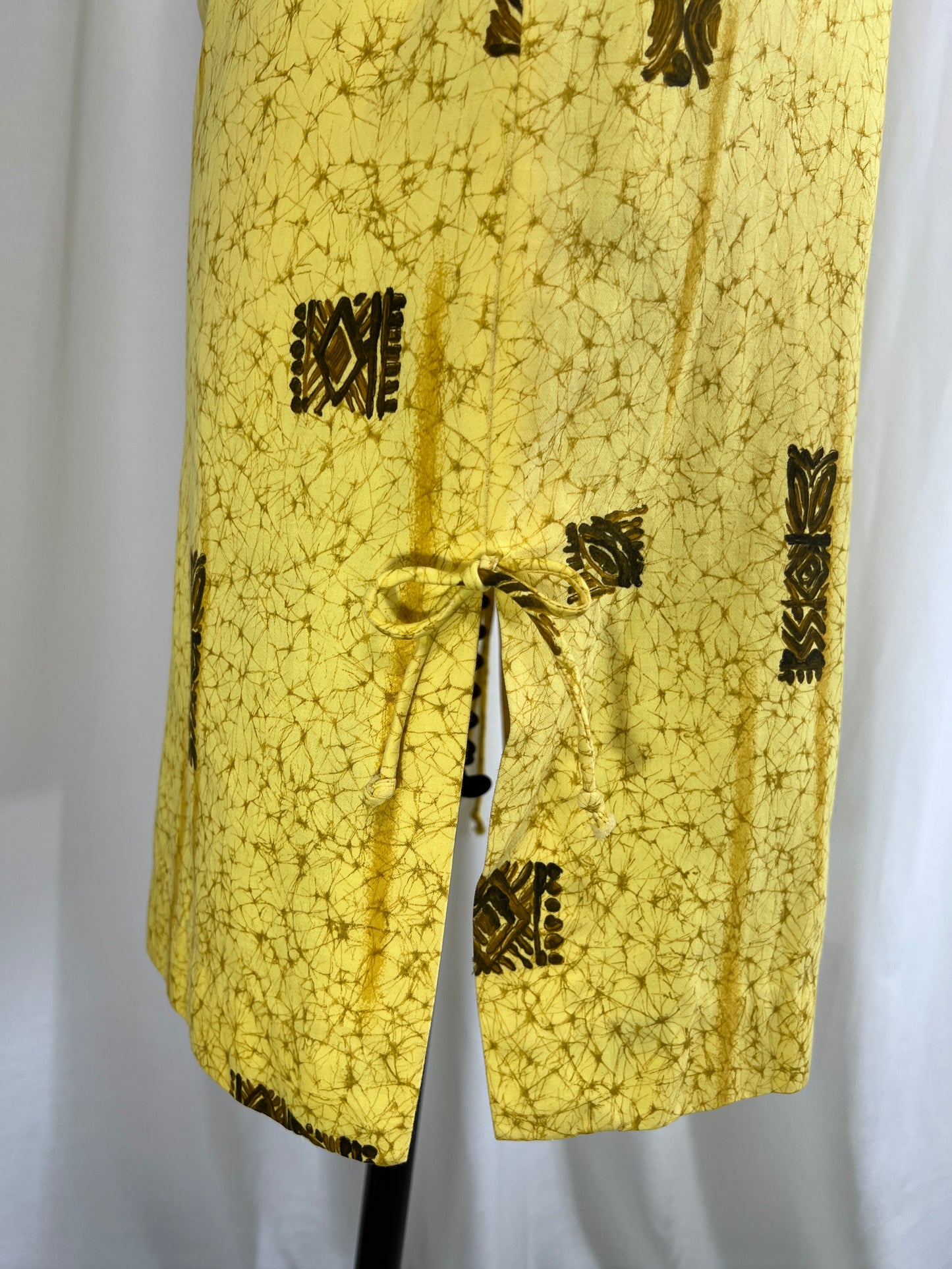 60s Yellow Reef Hawaiian Print Mini Dress