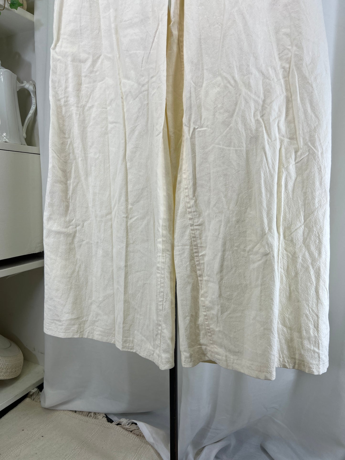 90s Handmade White Wide Leg Trousers