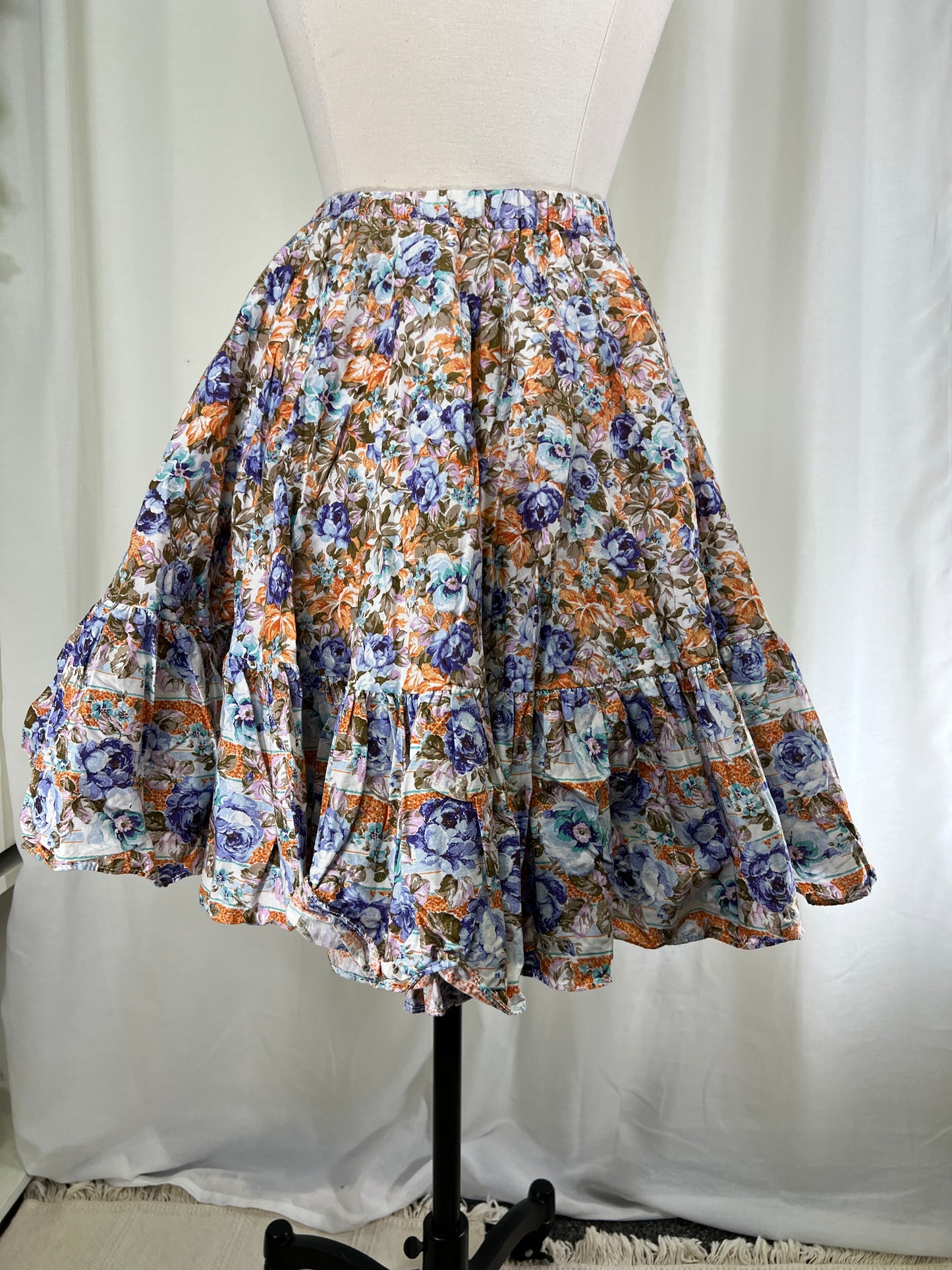 90s Swing Dancing Floral Western Circle Skirt