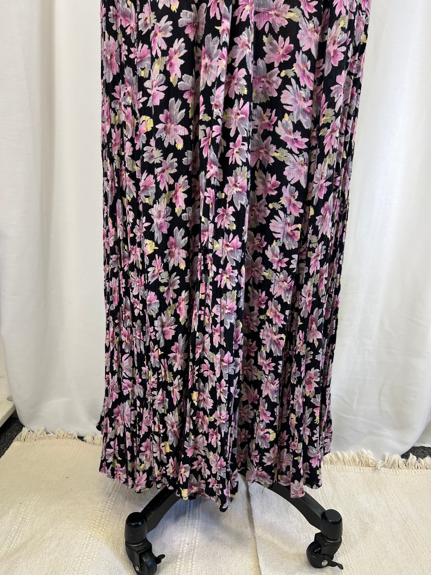 90s Starina Floral Rayon Print Maxi Dress