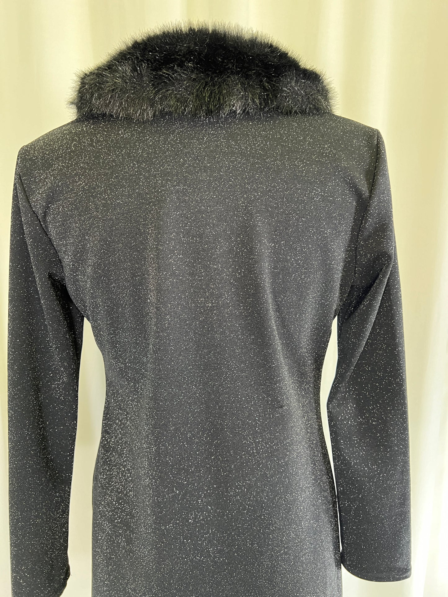 90s Indications Black and Silver Lurex Duster Cardigan