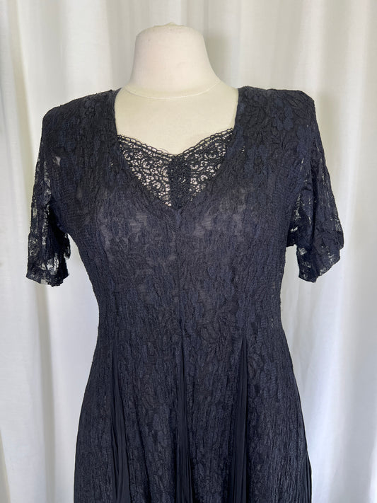 90s Nostalgia Black Lace Maxi Dress