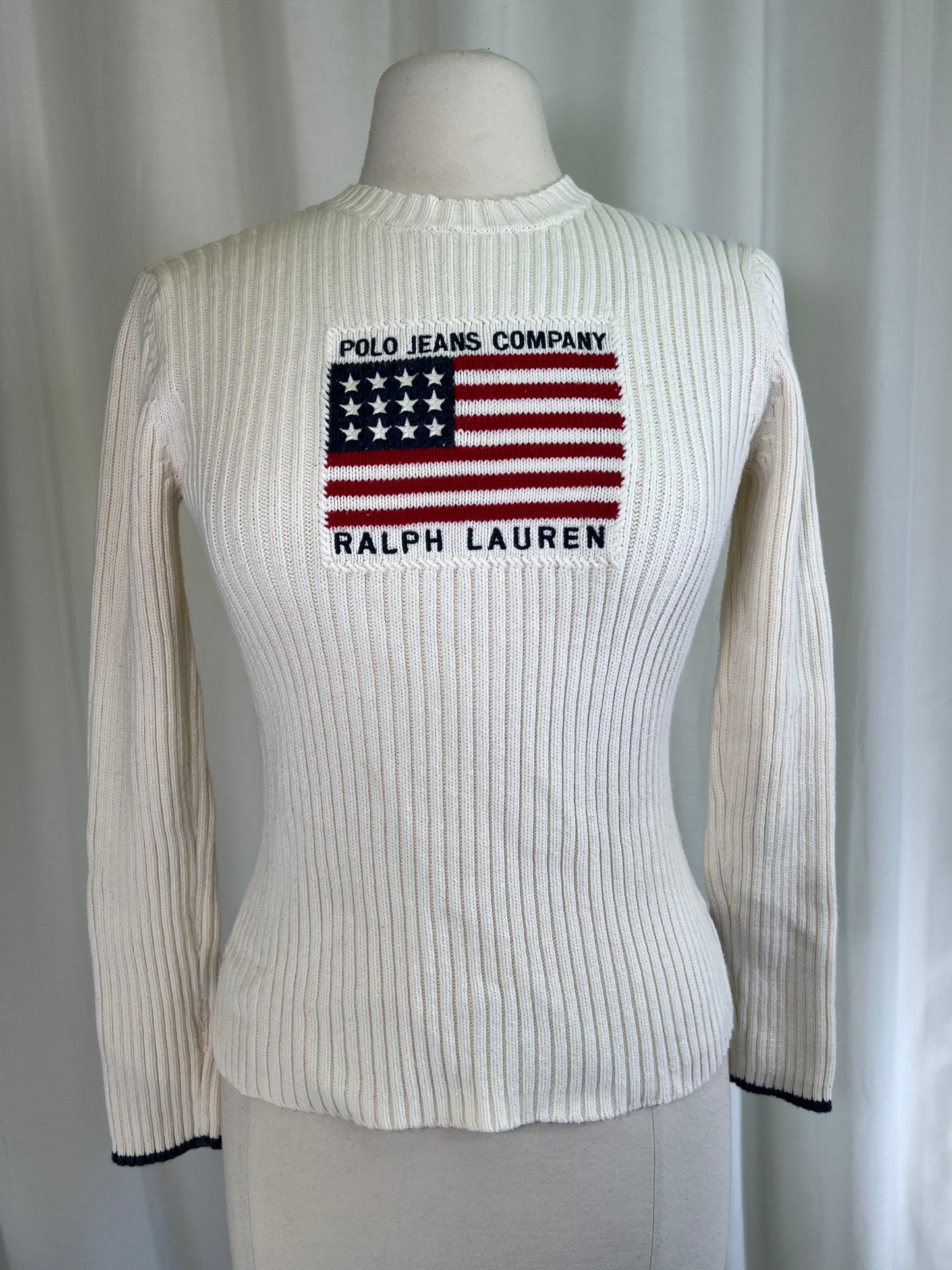 90s Polo Jeans Ralph Lauren American Flag Sweater