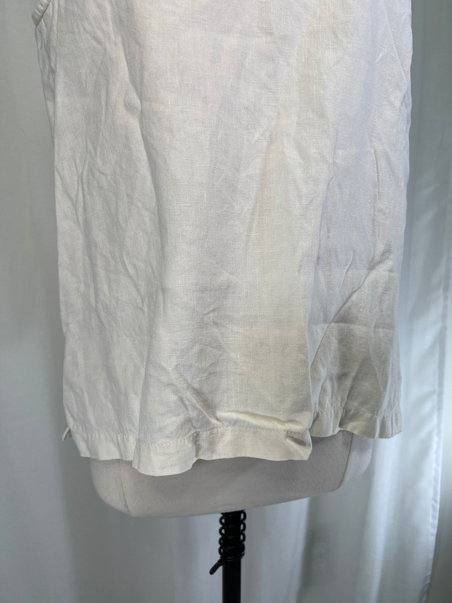 80s Boxy Cream Linen Tank Blouse